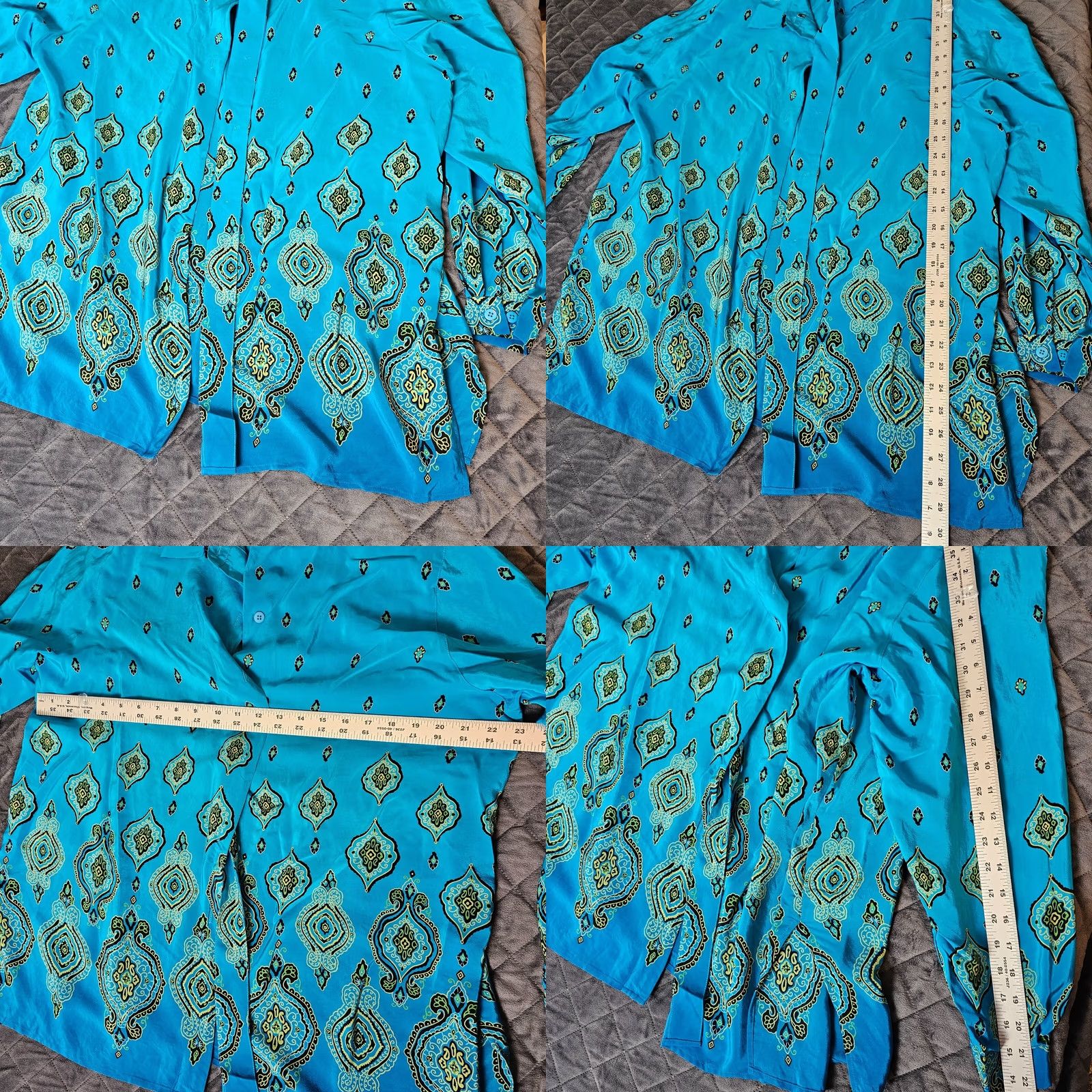 Vintage VINTAGE Silk Lore Silk Button-Up Shirt Womens 1X Blue Paisley Long Sleeve Collared Tunic Blouse Plus Size Size XL / US 12-14 / IT 48-50 - 8 Thumbnail