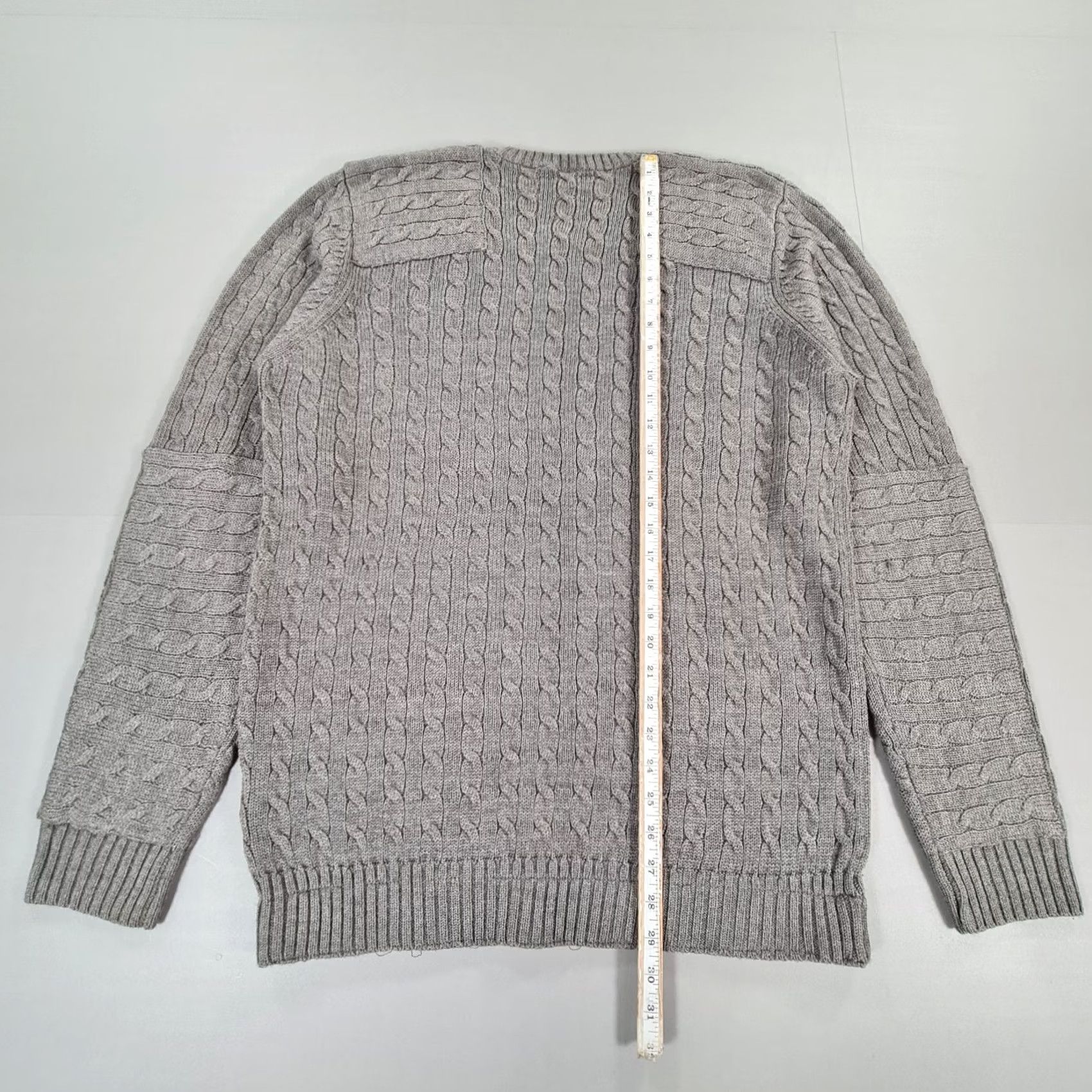 Carhartt Carhartt Mens Jumper Grey XL Cable Knit Wool Blend Pullover Size US XL / EU 56 / 4 - 8 Thumbnail