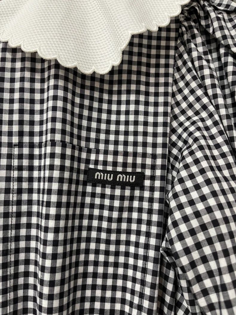 Prada Miumiu Checkered Dress with White Collar -2505 Size S / US 4 / IT 40 - 6 Thumbnail