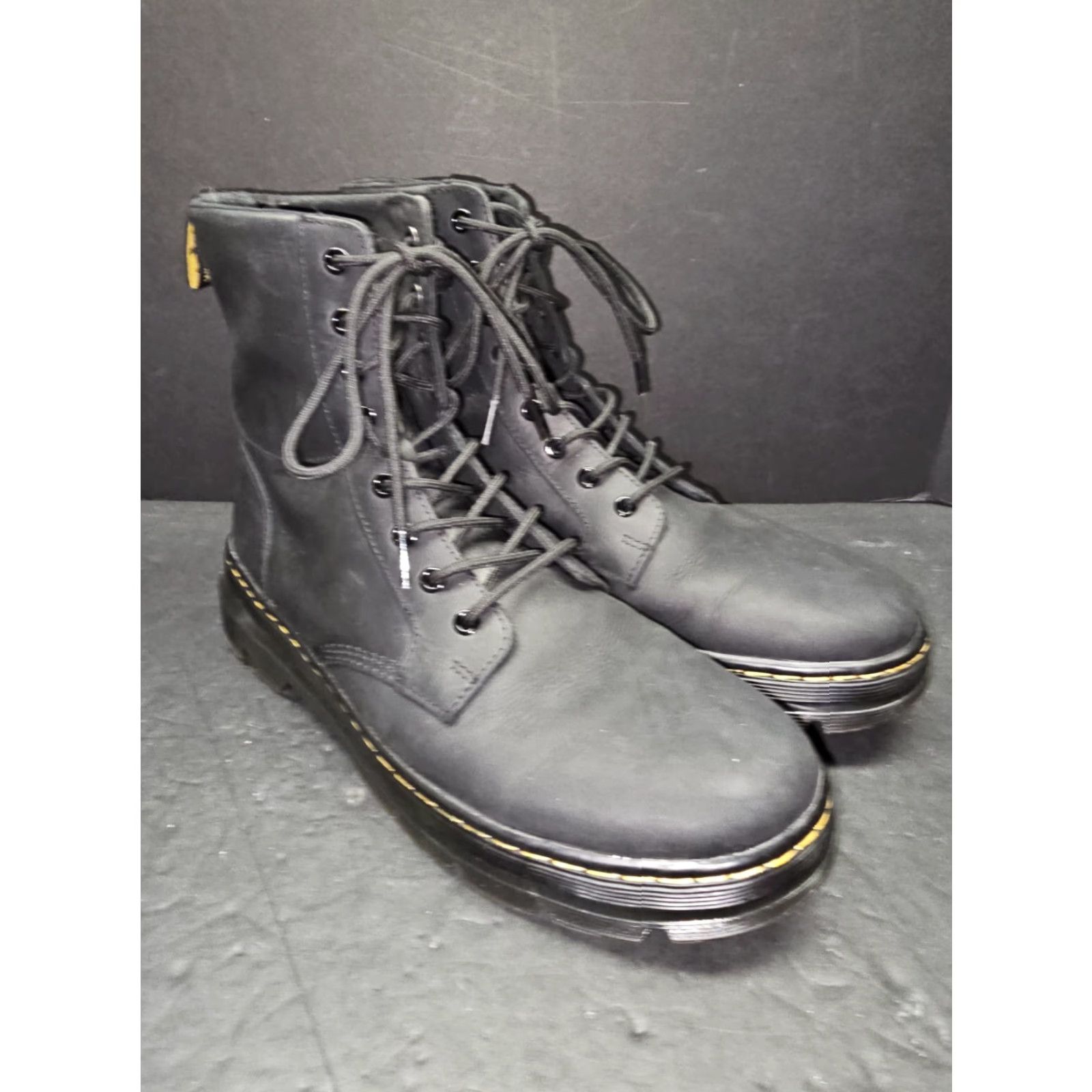 Dr. Martens Dr. Martens Combat Boots Mens Size US 12 Black Leather AirWair Combs 1460 90s Punk Gothic Slip Resistant Workwear Casual Boots Size US 12 / EU 45 - 5 Thumbnail