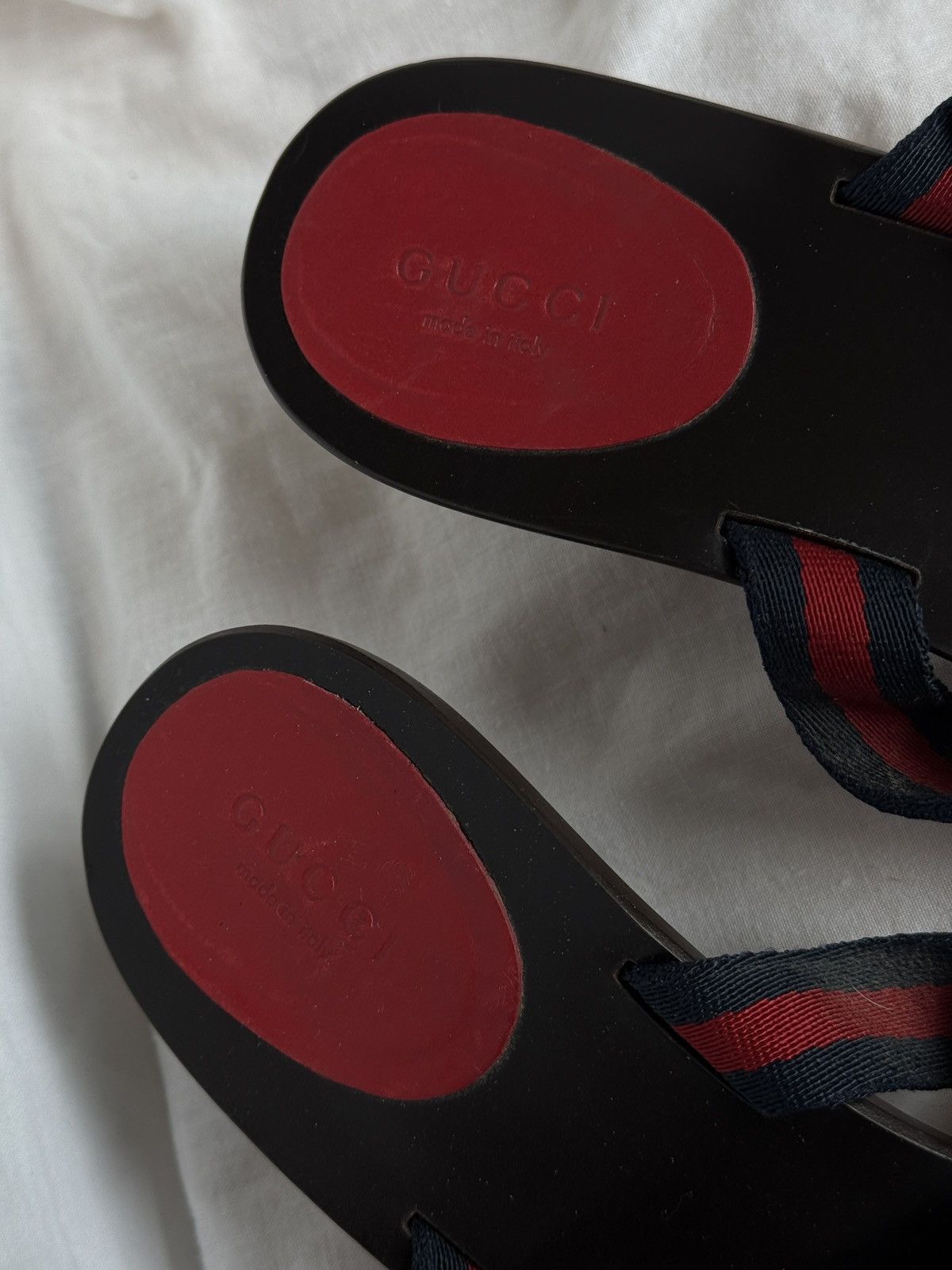 Gucci × Vintage Gucci Web Interlocking GG Thong Flip Flops Mules Size US 8 / IT 38 - 6 Thumbnail