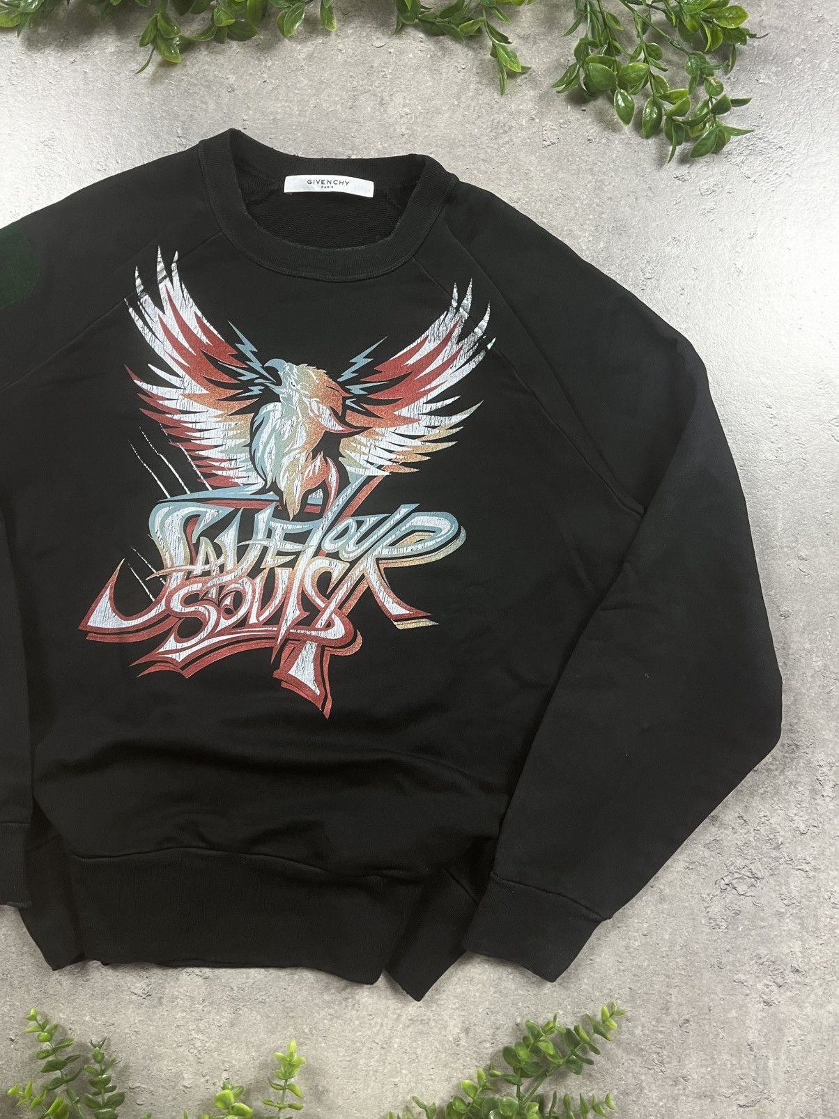Givenchy Givenchy Save Your Souls Black Graphic Sweatshirt Mens M Size US M / EU 48-50 / 2 - 2 Thumbnail