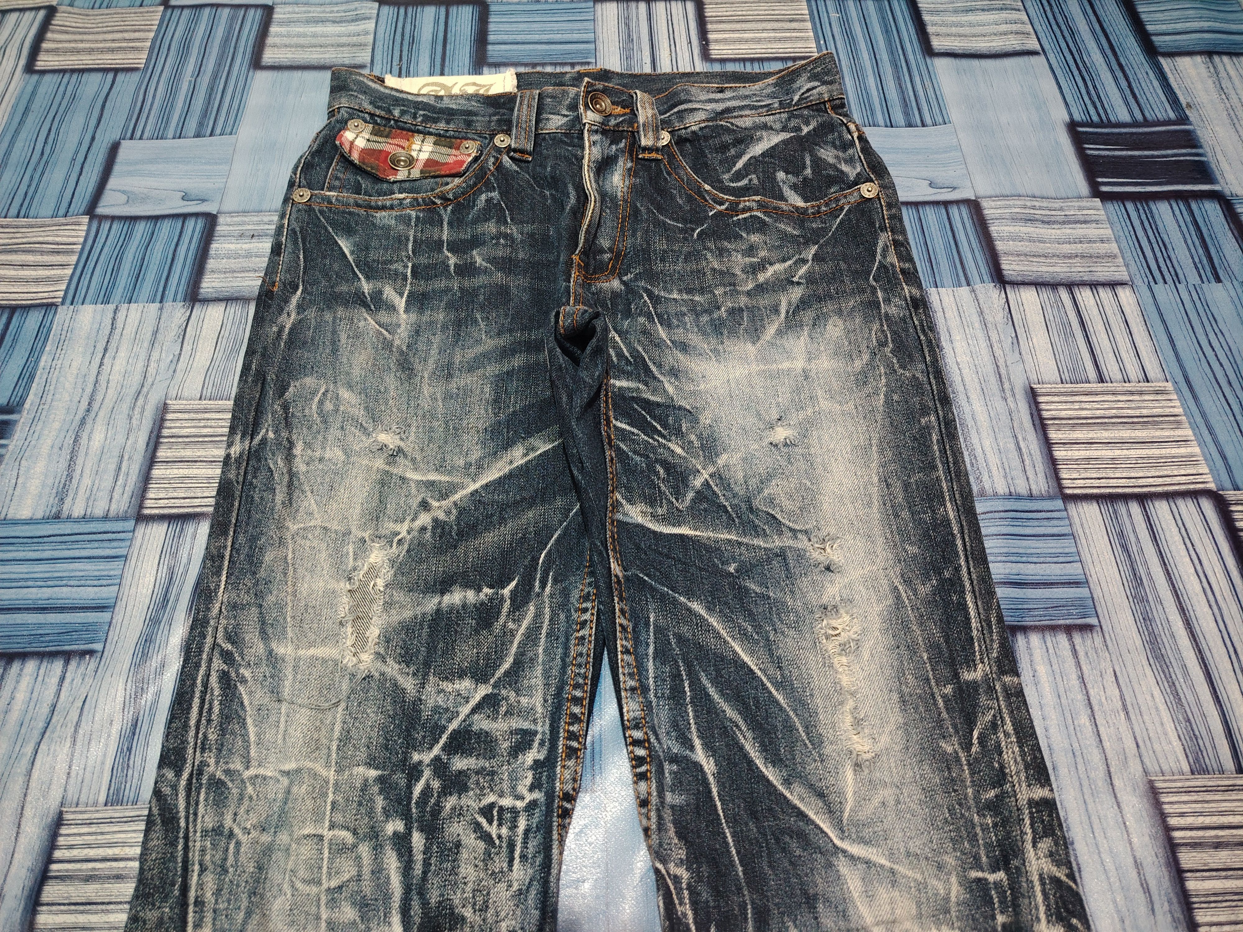 Who Decides War Japanese Antful Jeans Distressed Clawmark Flared Jeans Size US 29 - 3 Thumbnail