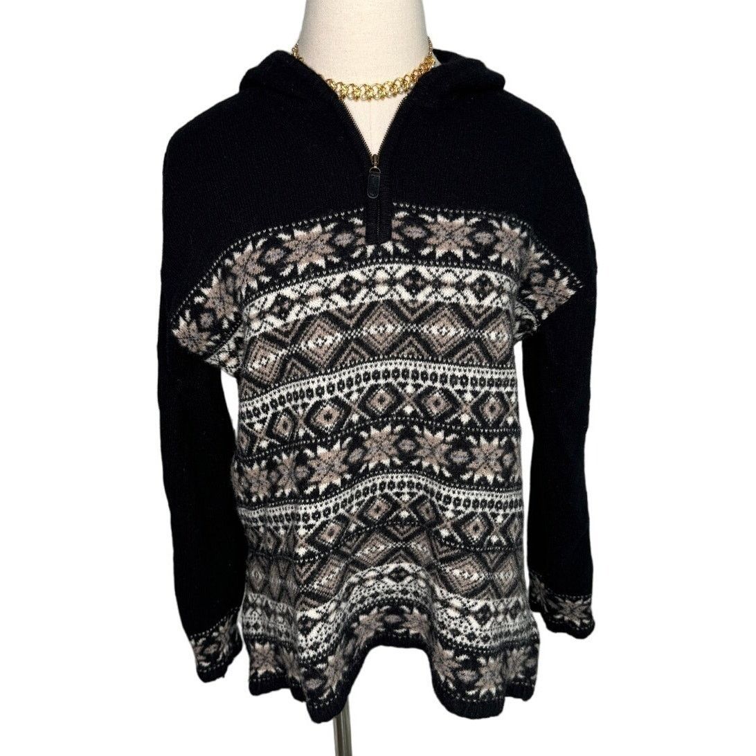 Vintage Vintage 90s 100% wool fair Isle Nordic hooded sweater size M Size M / US 6-8 / IT 42-44 - 5 Thumbnail
