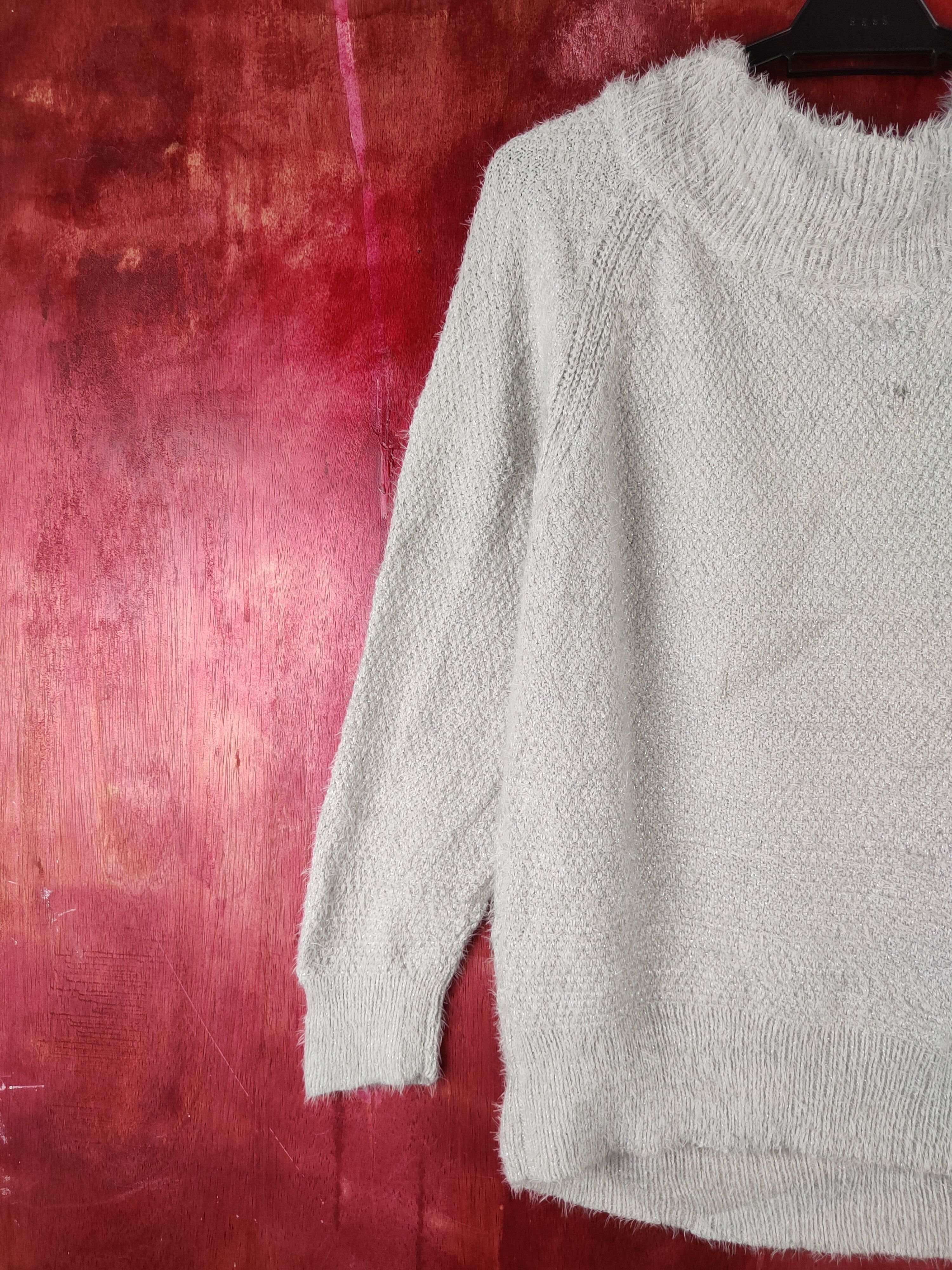 Homespun Knitwear × Japanese Brand × Vintage Japanese Brand Gray Shag Shaggy Fur Mohair Knitwear #S2188 Size M / US 6-8 / IT 42-44 - 9 Thumbnail