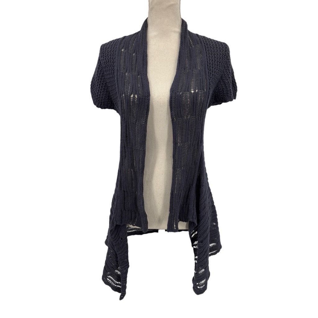 Other Cabi Drape Open Front Knit Short Sleeve Asymmetric Hem Boho Cardigan Gray Medium Size M / US 6-8 / IT 42-44 - 1 Thumbnail