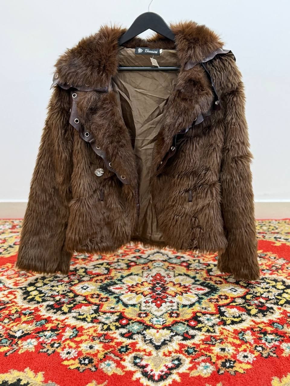 Japanese Brand Vintage Avant-Garde Faux Fur Y2K Leopard Jacket Size S / US 4 / IT 40 - 5 Thumbnail
