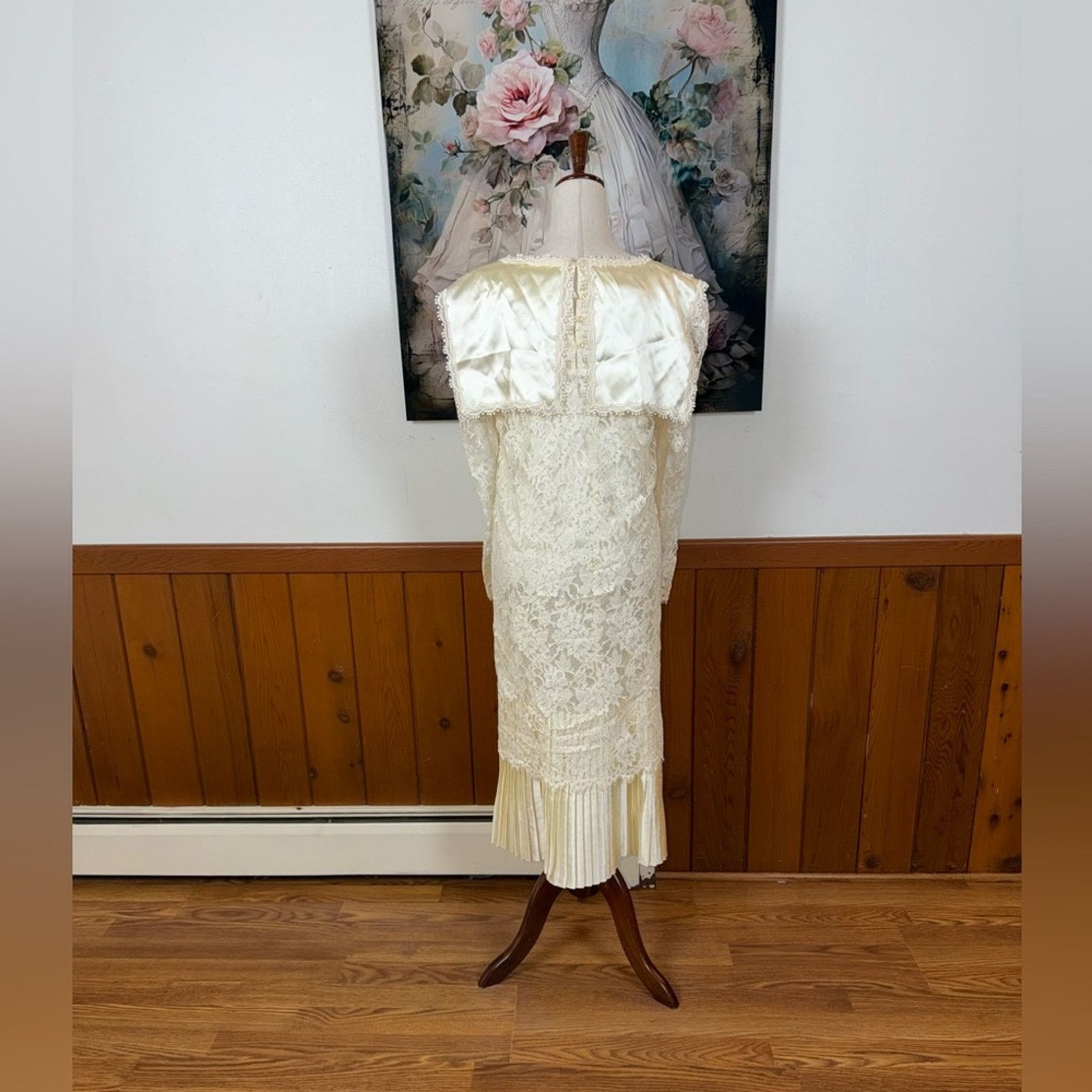 Other Vintage 90s Scott McClintock Tea Length Wedding Dress! Size XL / US 12-14 / IT 48-50 - 6 Thumbnail