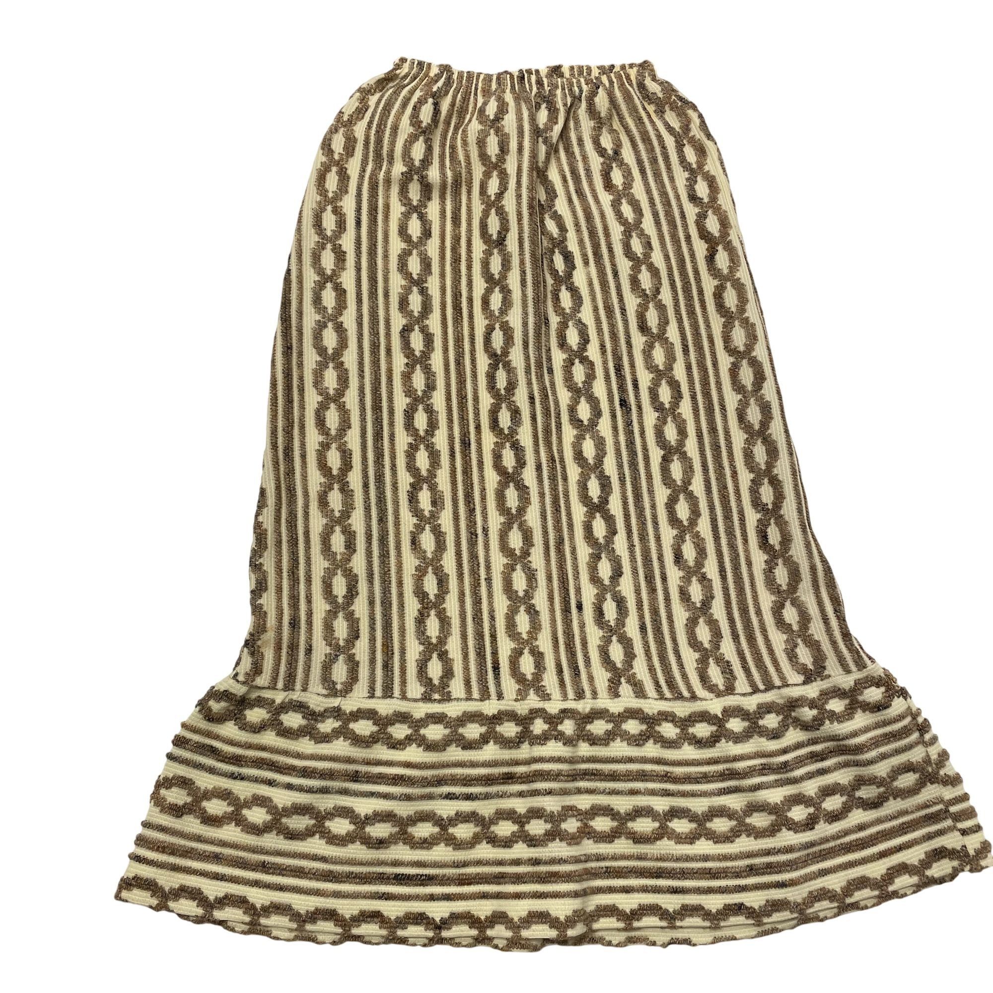 Other NOS Vtg MOD THICK Wool Carpet A Line Flared Striped Skirt Size 26" / US 2 / IT 38 - 1 Thumbnail