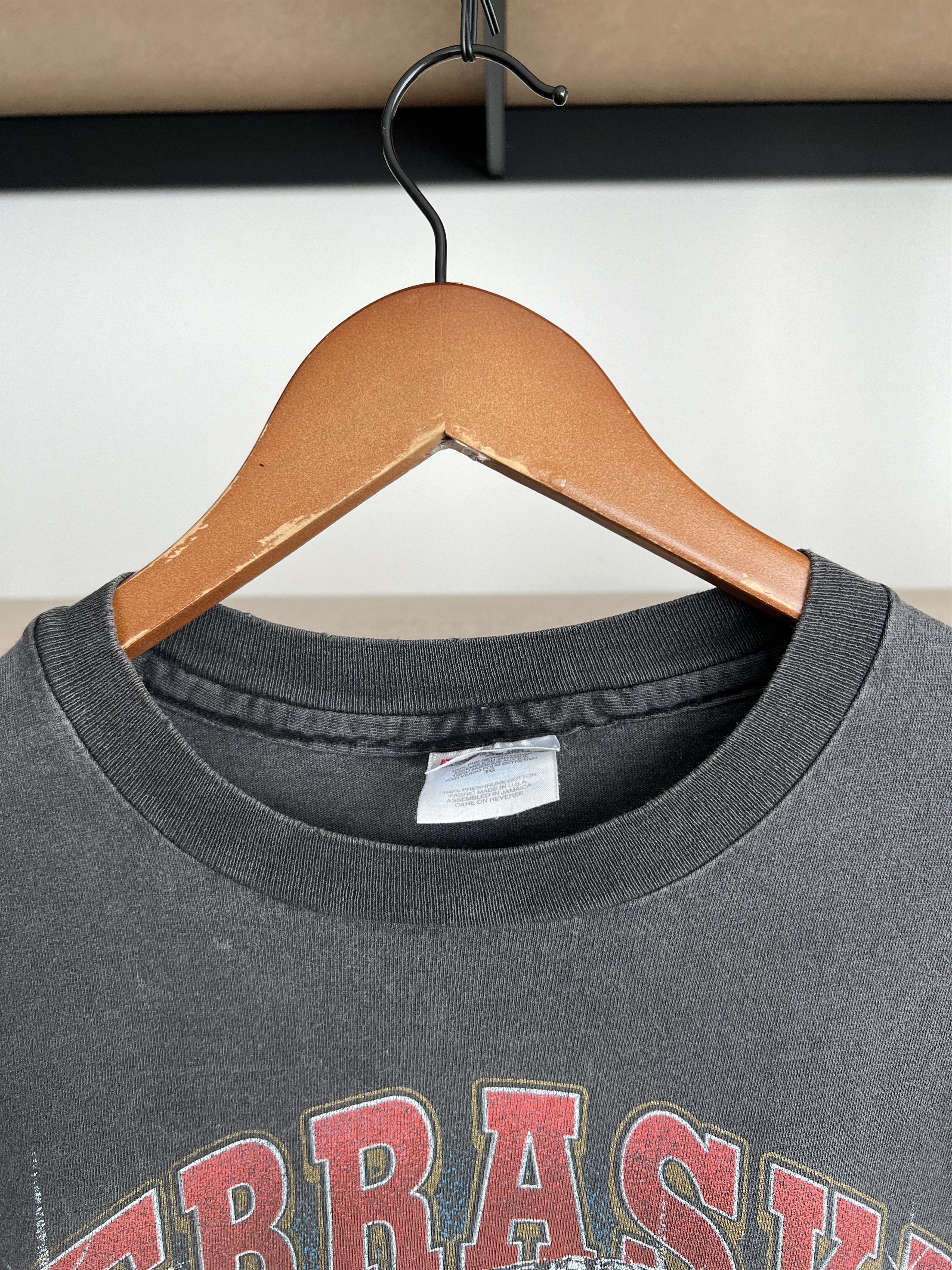 Vintage 90s Nebraska Huskers Cornhuskers NCAA Faded Black