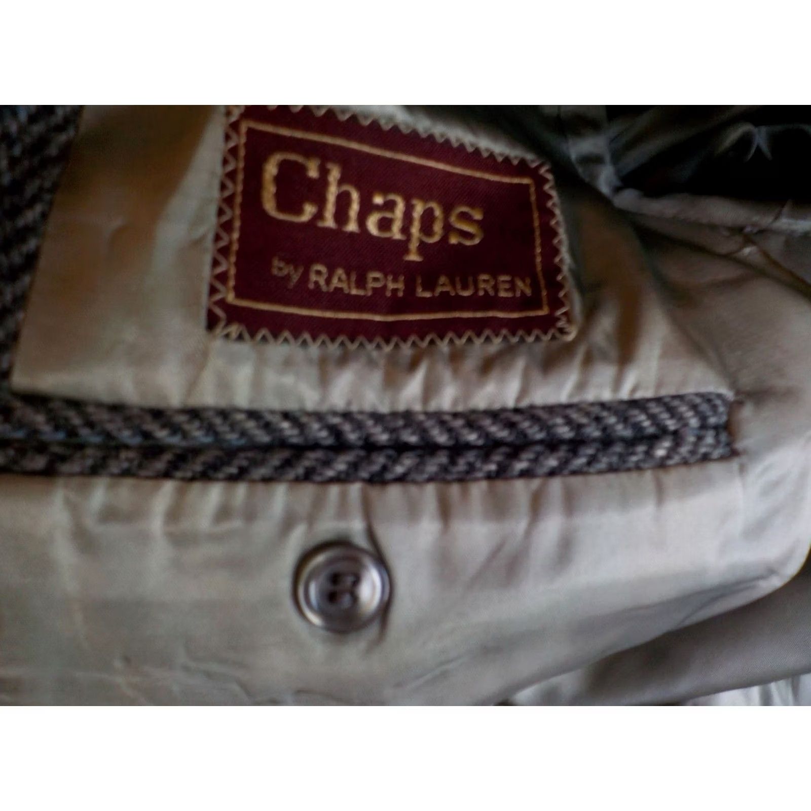 Chaps VINTAGE CHAPS RALPH LAUREN 2 Button Herringbone Blazer Wool Black/Gray SZ 46 Boyds of Philadelphia Mens Size ONE SIZE - 6 Thumbnail