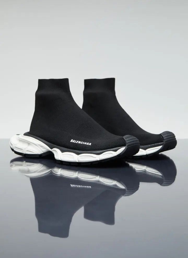 Balenciaga o1mt1gz1224 3XL Sock Recycled Knit Sneakers in Black Size US 5 / IT 35 - 3 Thumbnail
