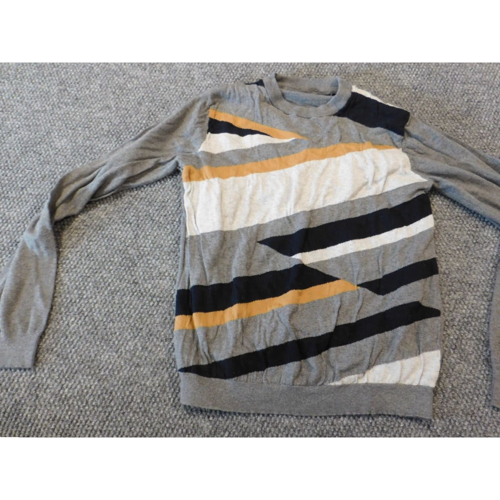 Sean John Sean John Mens Sweater Crew Neck Pullover M Gray Cotton Knit Stretch Size US M / EU 48-50 / 2 - 3 Thumbnail