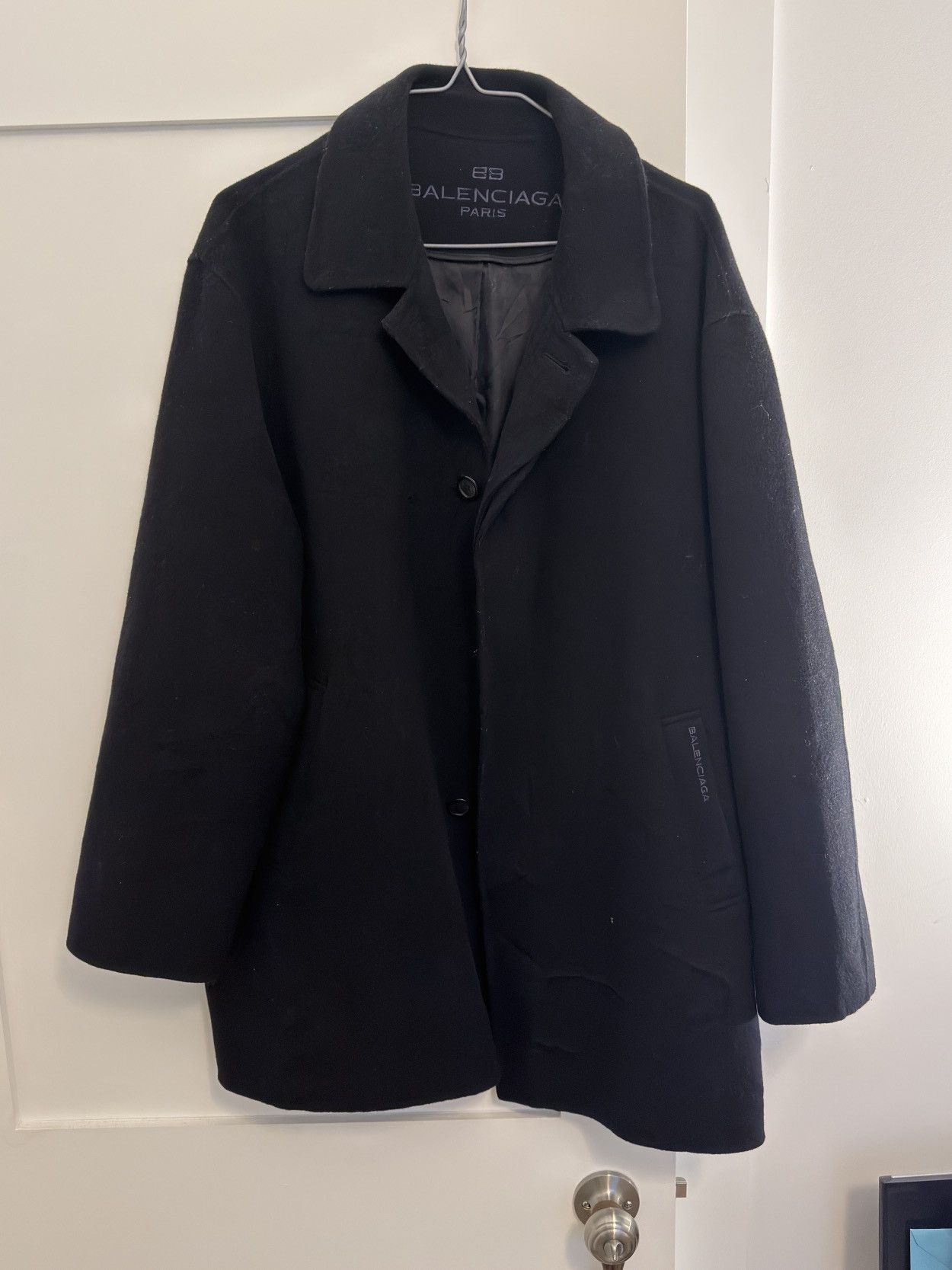 Balenciaga Vintage Balenciaga Wool Long Button Up Overcoat | Grailed