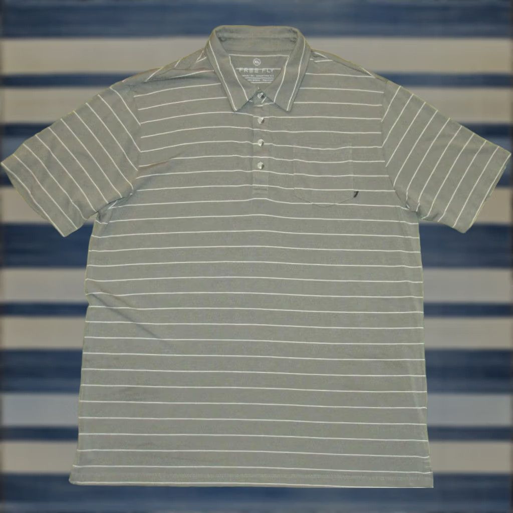 Vintage FREE FLY Green Babmoo Blend Short Sleeve Performance Polo Shirt XL Mens Polo Size US XL / EU 56 / 4 - 1 Thumbnail