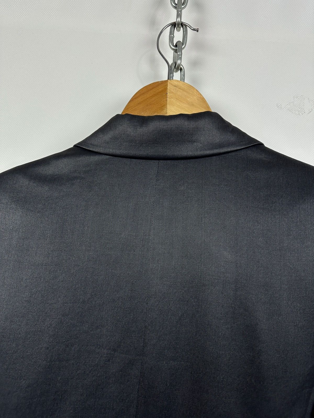 Jil Sander 90-00s Vintage Jil Sander Gray Silk Double Breasted Blazer Size XS / US 0-2 / IT 36-38 - 18 Thumbnail