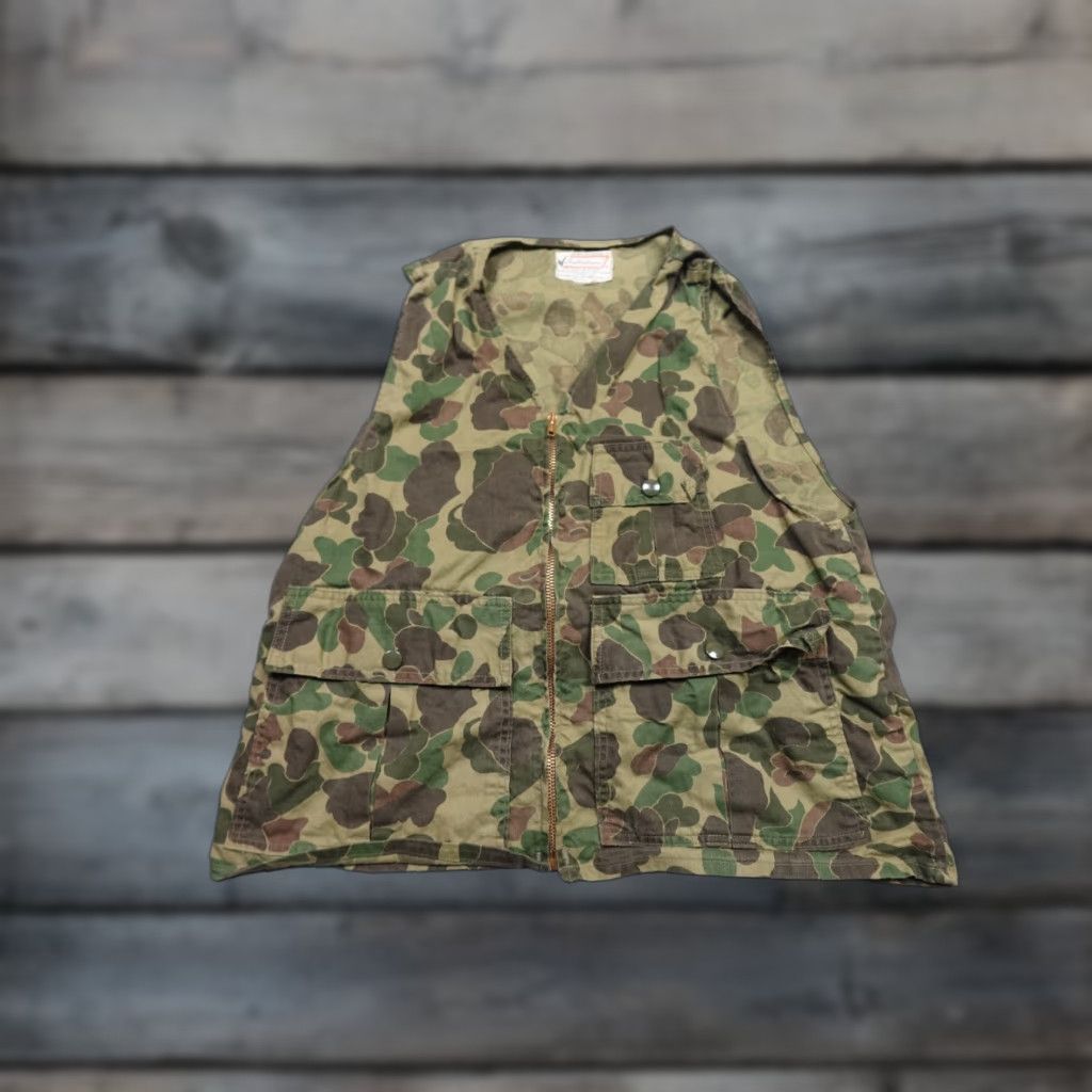 Sears VINTAGE Sears Carded Vest Mens M Green Camouflage Quilted Padded Winter Workwear Zipper 60s Ted Williams Size US M / EU 48-50 / 2 - 1 Thumbnail