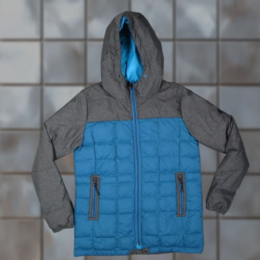 686 686 Airflight Down Parka Womens Medium Blue Grey Puffer Hooded Jacket L4W316 Size M / US 6-8 / IT 42-44 - 1 Thumbnail