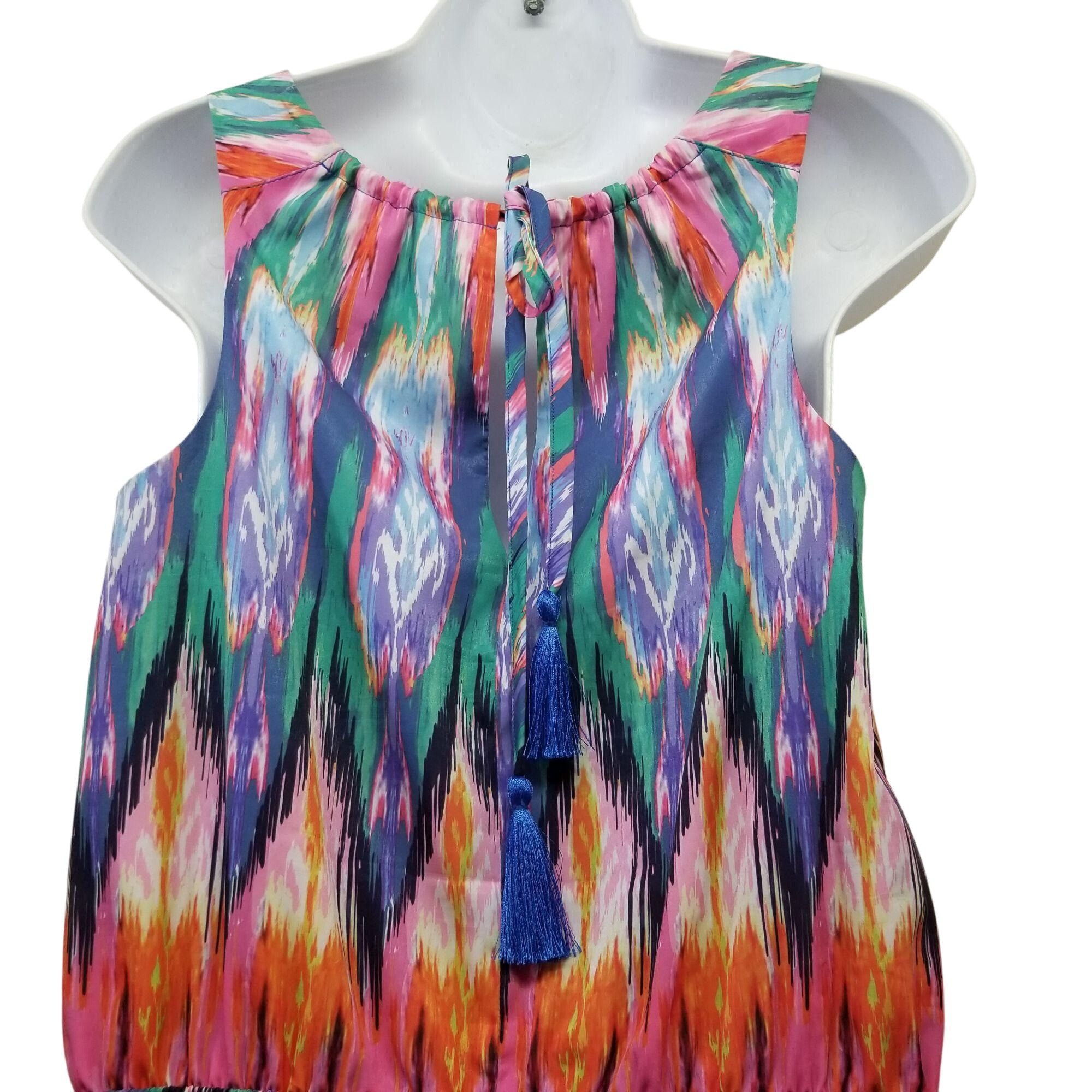 Athleta Athleta M Artsy Dress Tassels Sleeveless Ikat Martinique Ath Size M / US 6-8 / IT 42-44 - 5 Thumbnail