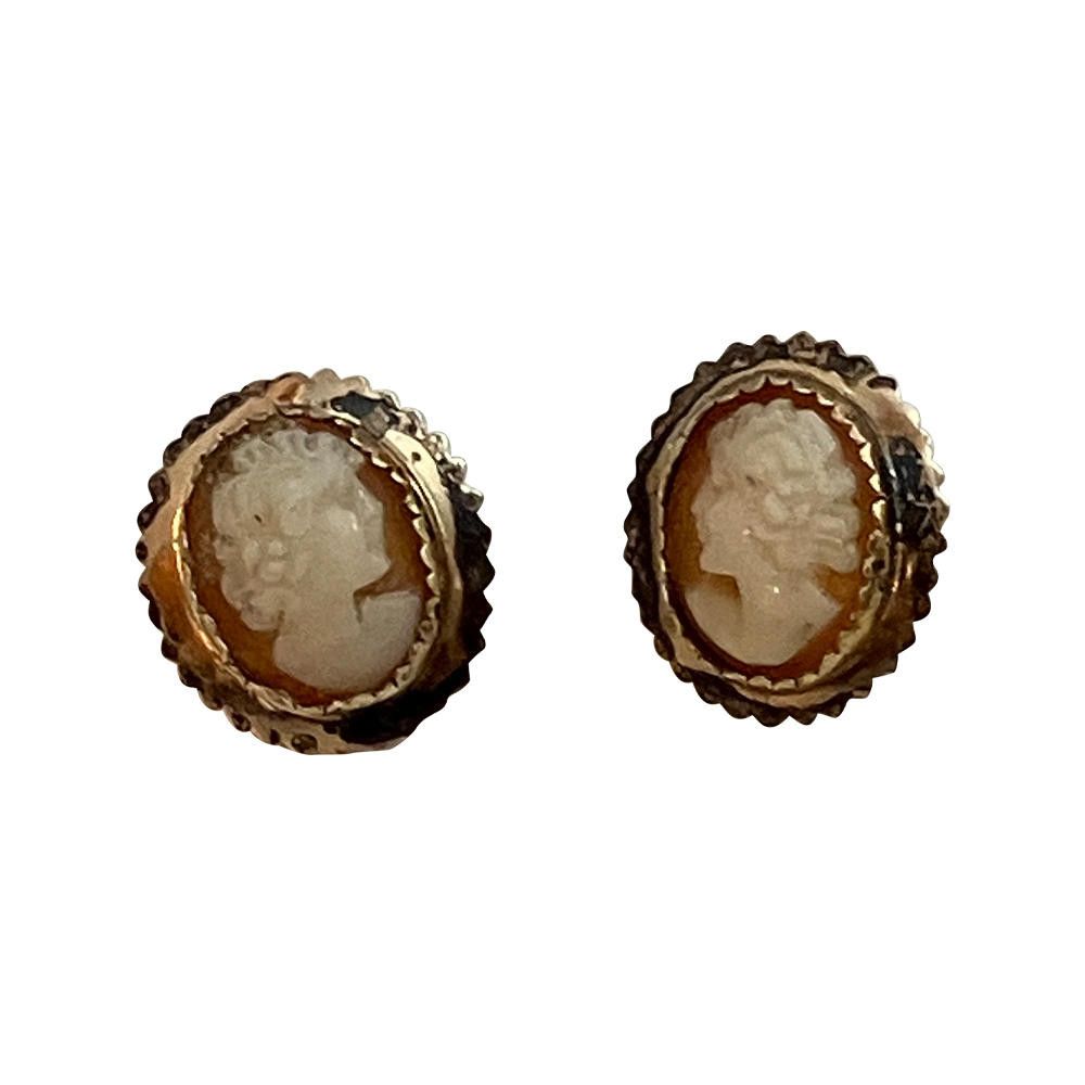 Designer 14 Kt Carnelian Shell Cameo Earrings Size ONE SIZE - 2 Thumbnail