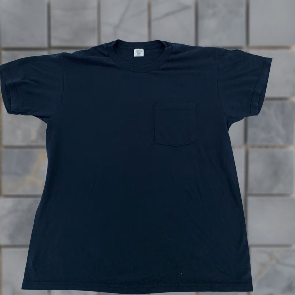 Fruit Of The Loom VINTAGE Fruit of the Loom Pocket Shirt Mens M Black Crew Neck Short Sleeve Cotton Blend Tee Size US M / EU 48-50 / 2 - 1 Thumbnail