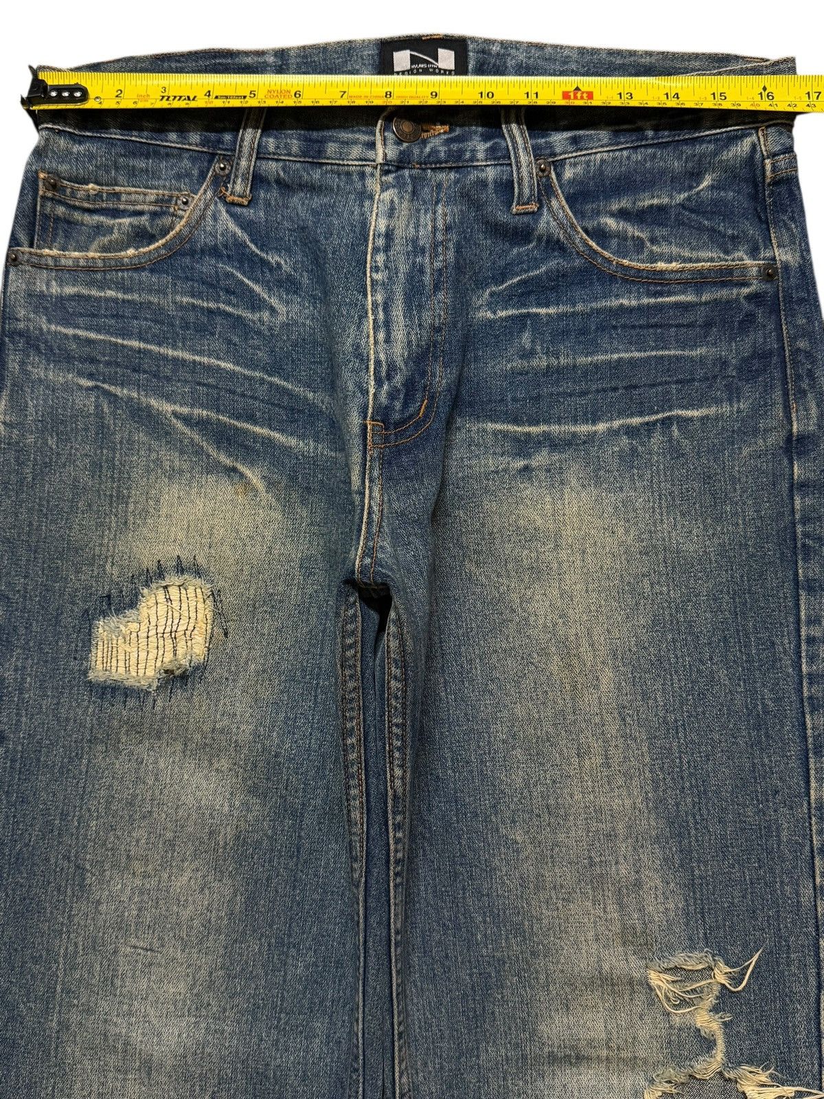 Hysteric Glamour Vintage 90s Japan Nylaus Faded Wash Distress Straight Loose Size US 32 / EU 48 - 10 Thumbnail