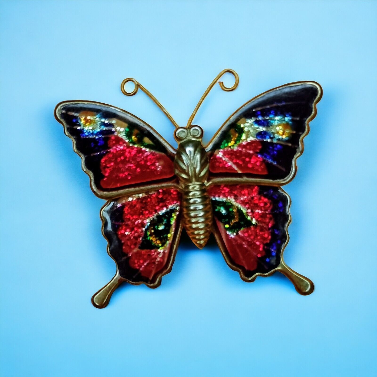 Other Colorful Enameled Butterfly Pin Gold Tone Jewelry Brooch Gli Size ONE SIZE - 1 Thumbnail