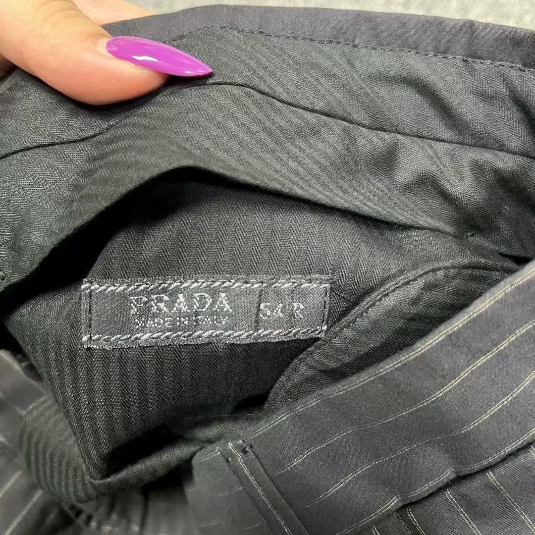 Prada black classic striped casual suit pants Size US 38 / EU 54 - 4 Thumbnail