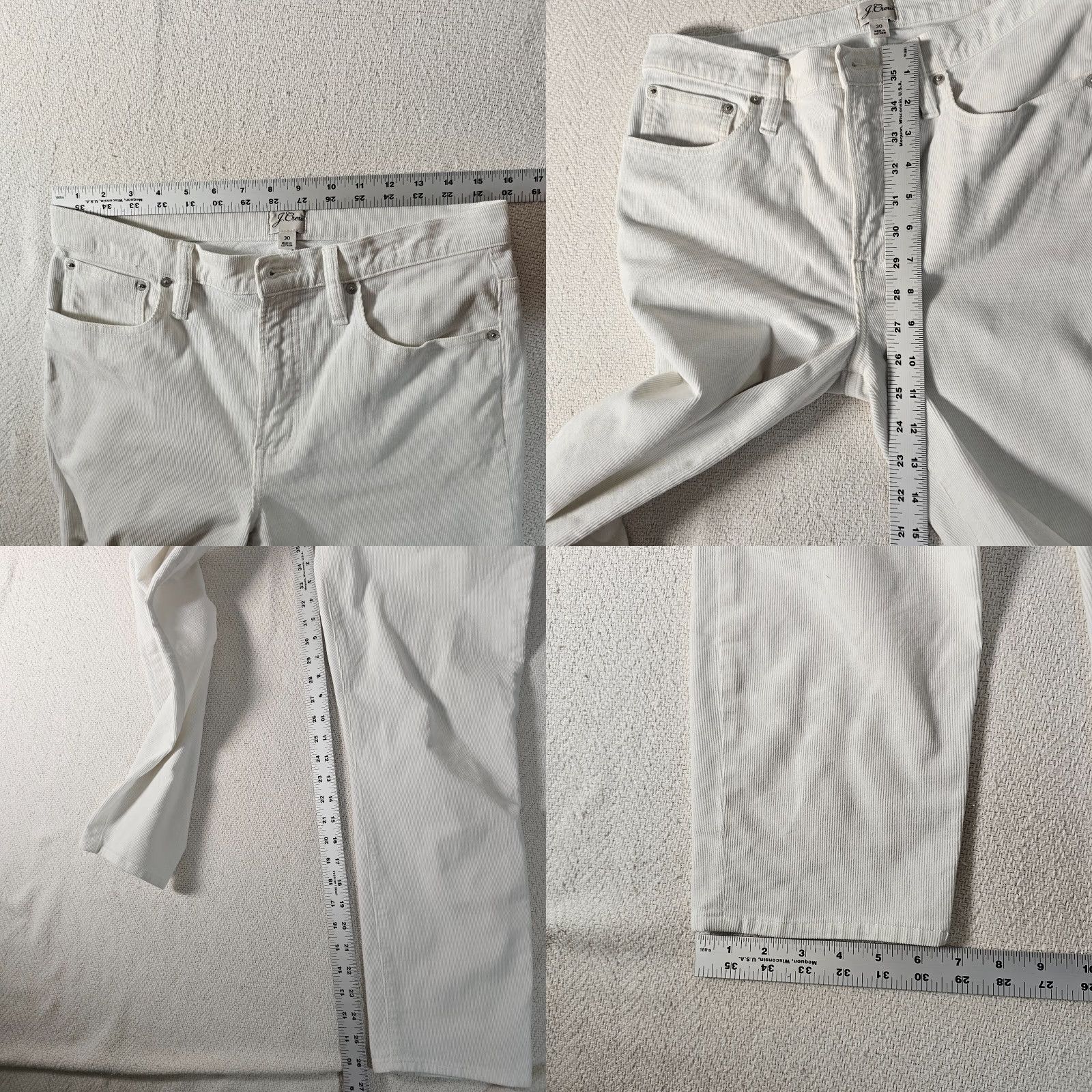 J.Crew J. Crew Vintage Slim Straight Leg Corduroy Pants White 30 Womens Jeans Size 30" / US 8 / IT 44 - 8 Thumbnail