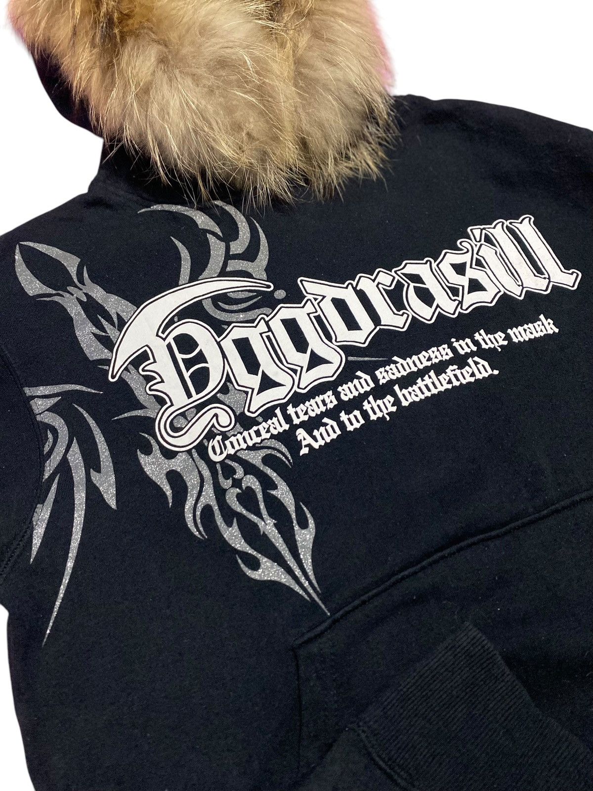 Japanese Brand Japanese Beaumere tribal poem punk Fur Hoodie Size US M / EU 48-50 / 2 - 6 Thumbnail