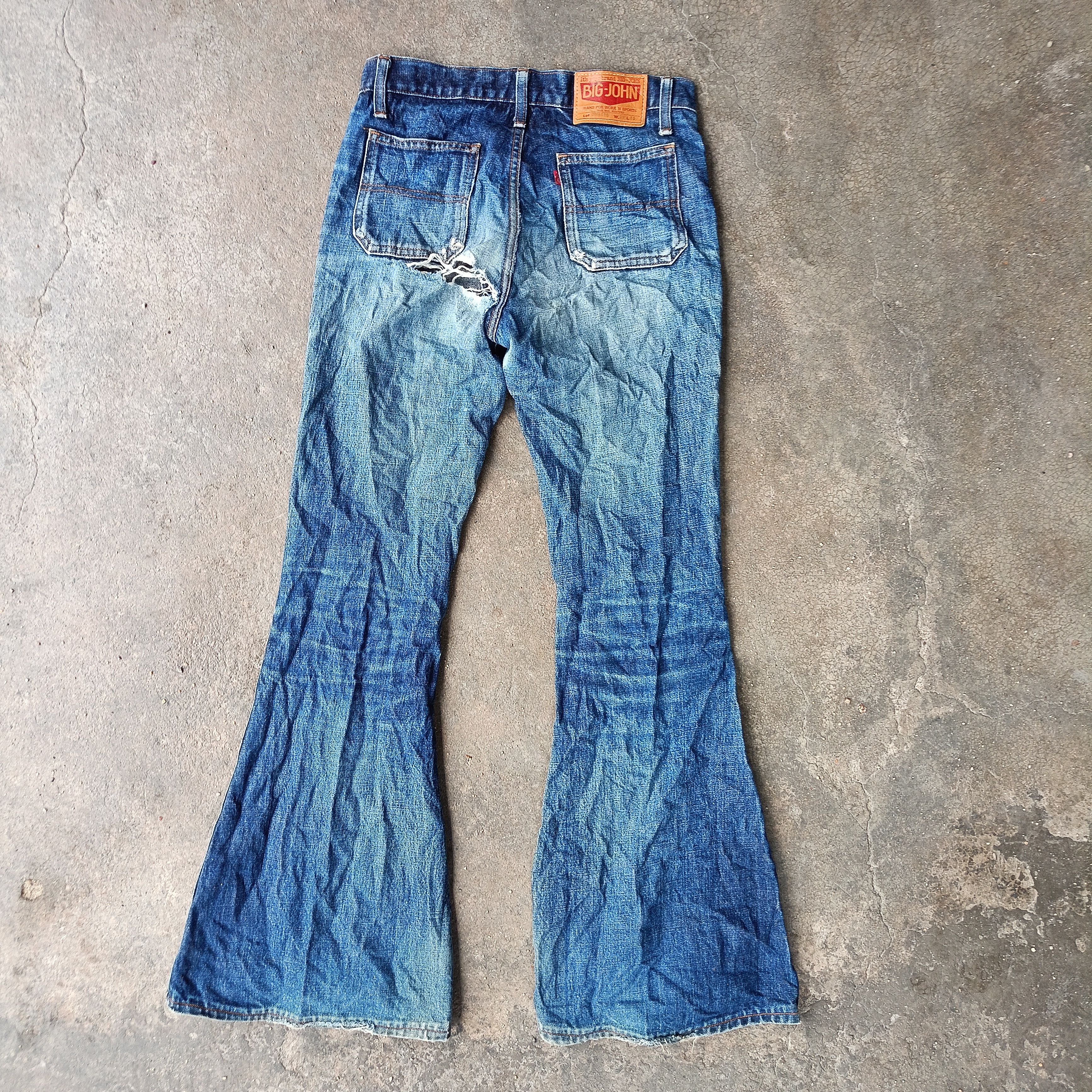 Japanese Brand Distressed boot Cut Vintage Big John Size 29" - 2 Thumbnail
