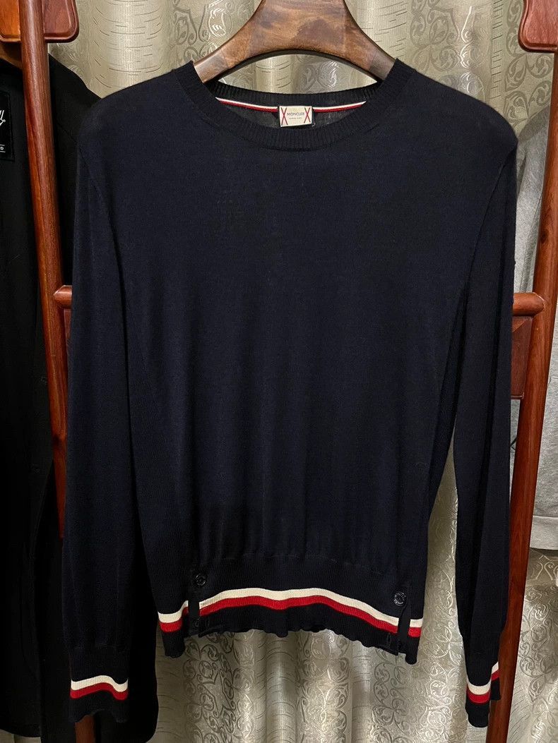 トップス MONCLER GAMME BLEU tricolor knit sweater MONCLER GAMME BLEU tricolor knit sweater Moncler Gamme Bleu