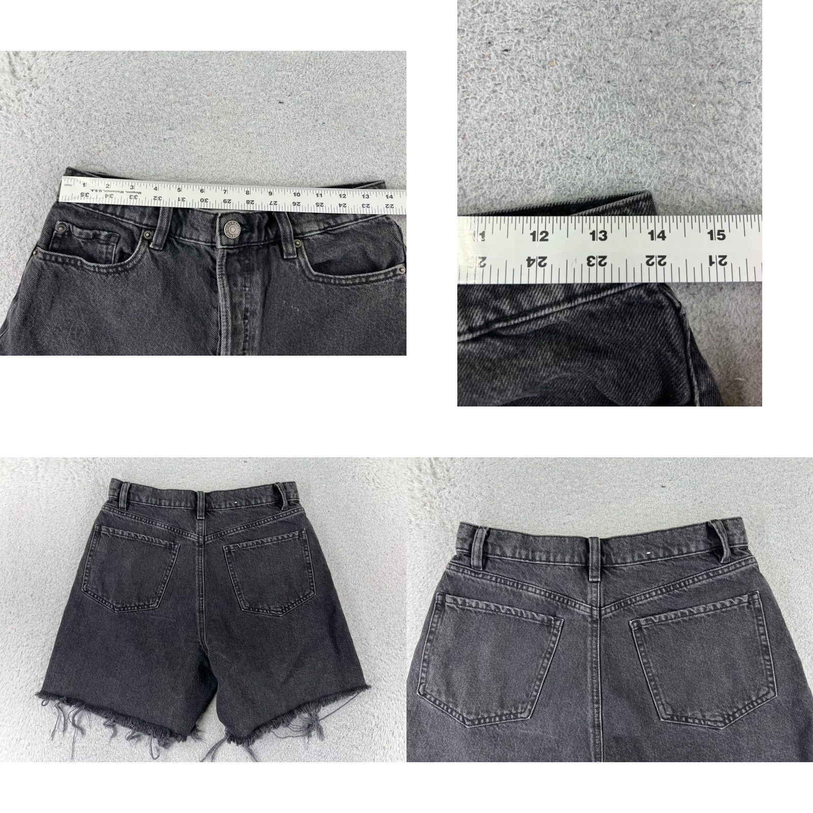 Garage Garage Womens Denim Shorts 27x7 Black 7 Cut-Off High Rise 5-Pocket Button Fly Jeans Denim Shorts, Vintage Garage, Casual Womens Shorts Size 28" / US 6 / IT 42 - 9 Thumbnail