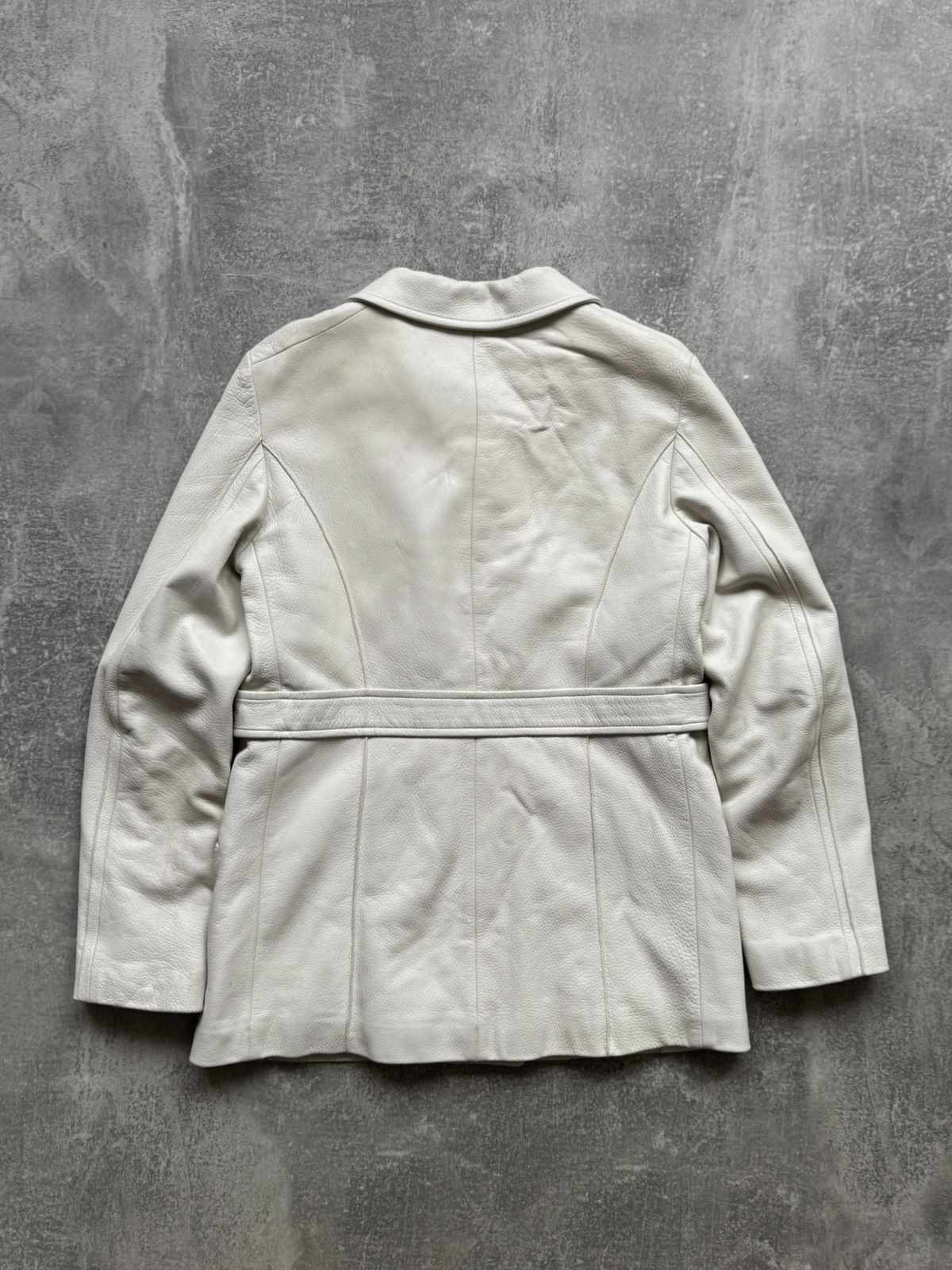 Jil Sander Vintage Jil Sander Leather Blazer Jacket White Size XS / US 0-2 / IT 36-38 - 2 Thumbnail