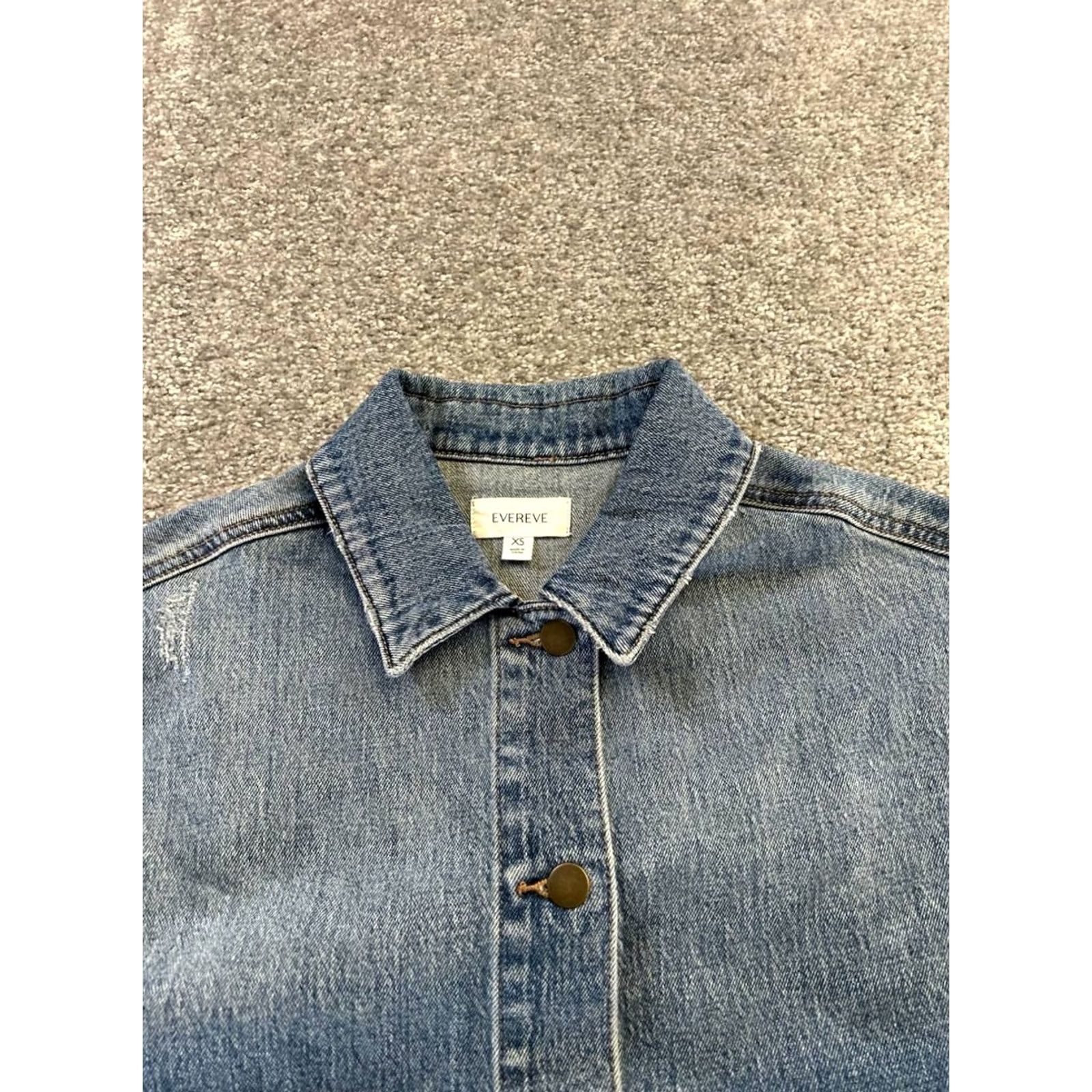 Denime Evereve Blue Cotton Denim Vest Womens XS Size XS / US 0-2 / IT 36-38 - 2 Thumbnail