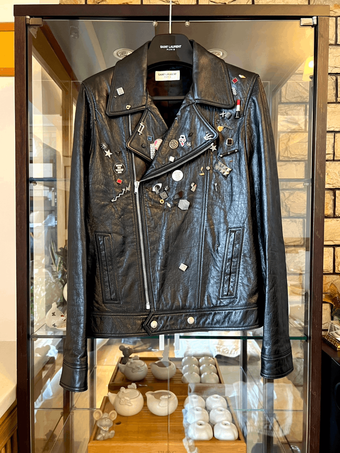 Saint Laurent Paris Sz 46 Saint Laurent Paris 15AW Badge Leather Jacket Size US S / EU 44-46 / 1 - 1 Thumbnail
