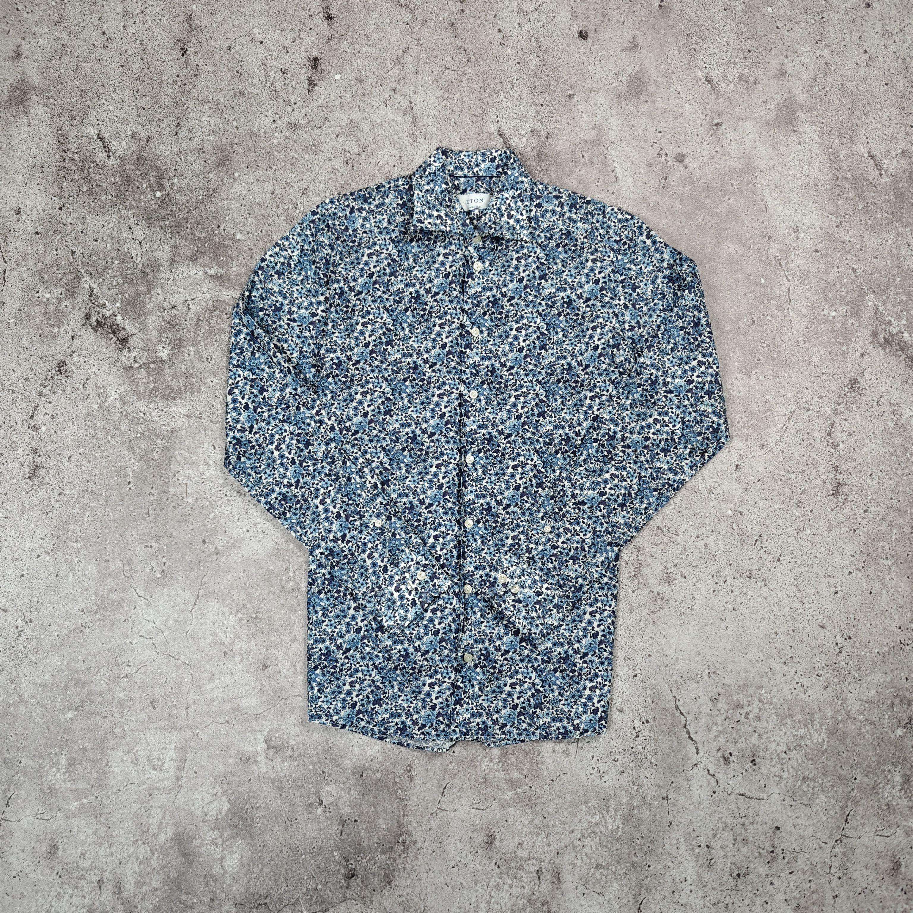Eton ETON Poplin Floral Shirt Contemporary size 38/15 Size US M / EU 48-50 / 2 - 1 Thumbnail