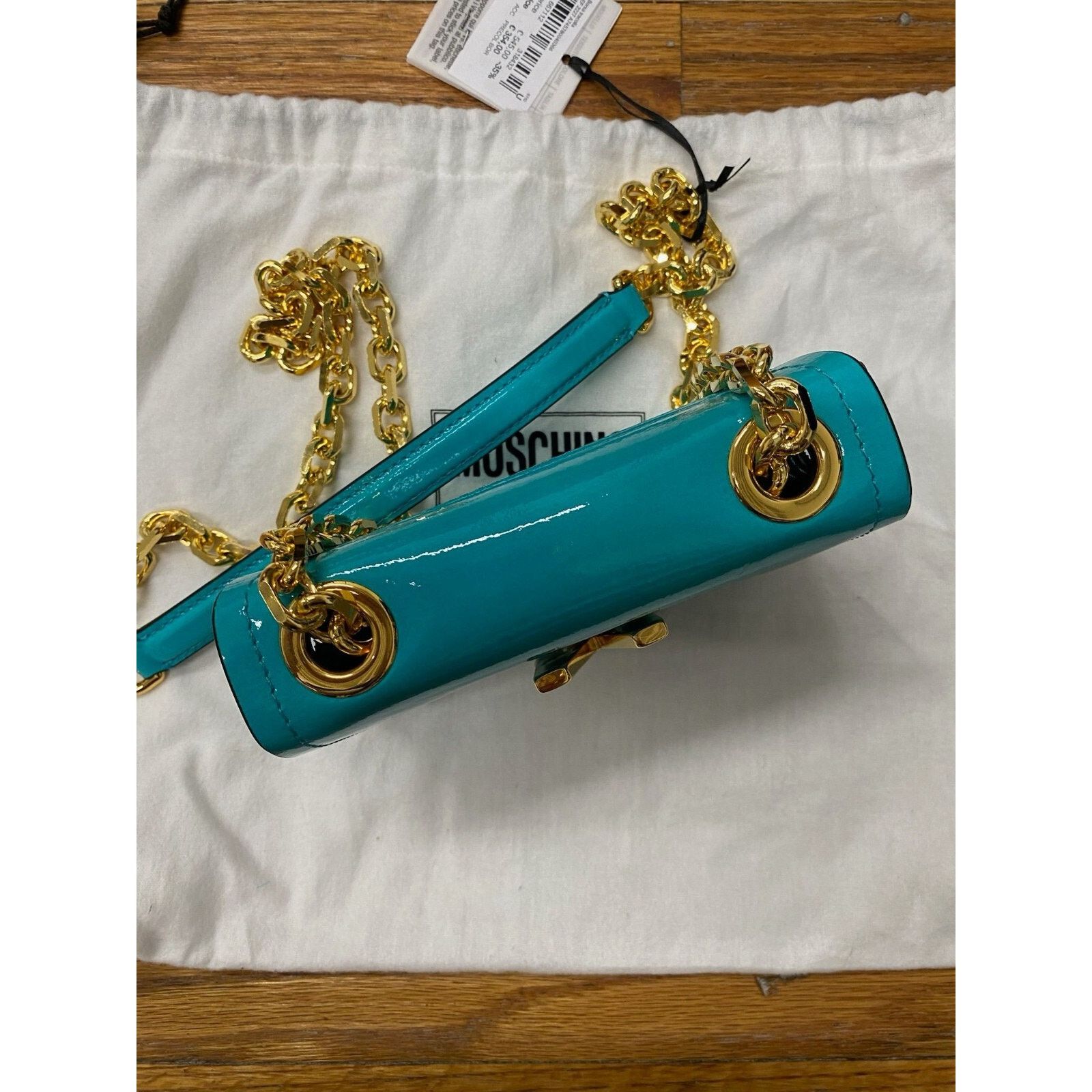 Moschino AW22 MOSCHINO Couture Jeremy Scott "M" Turquoise Leather Bag Size ONE SIZE - 4 Thumbnail
