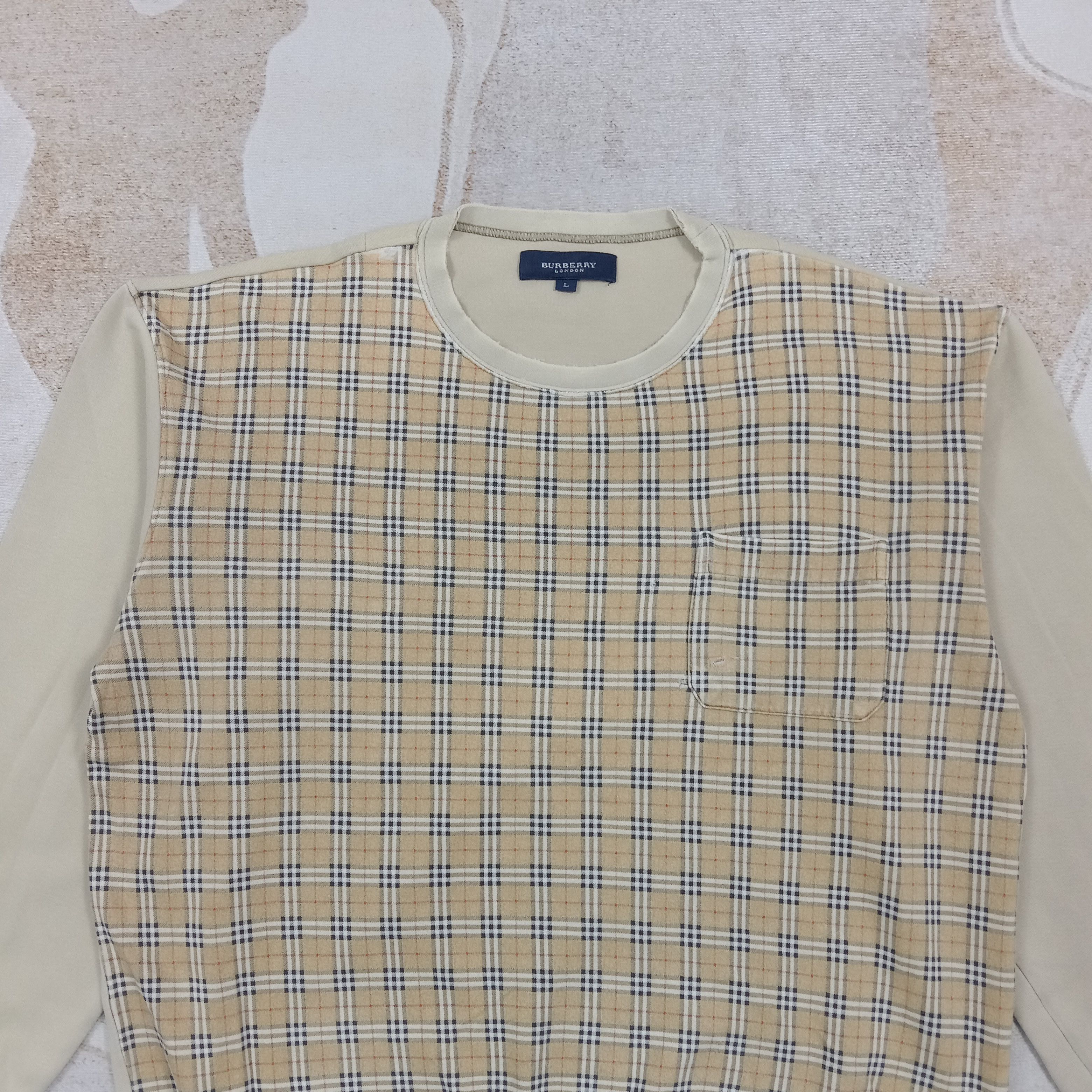 Burberry Burberry Nova Check Pocket Sweatshirt C274N11 Size US L / EU 52-54 / 3 - 5 Thumbnail