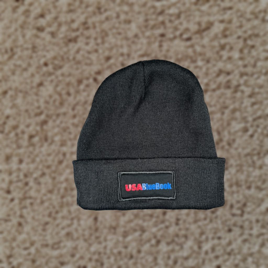 Vintage HitWear USA Black Beanie Knit Adult One Size - Hat/Cap, Embroidered Logo, 100% Polyester HitPromo, Unisex Adults, Fall/Winter, Ski Theme Size ONE SIZE - 1 Thumbnail