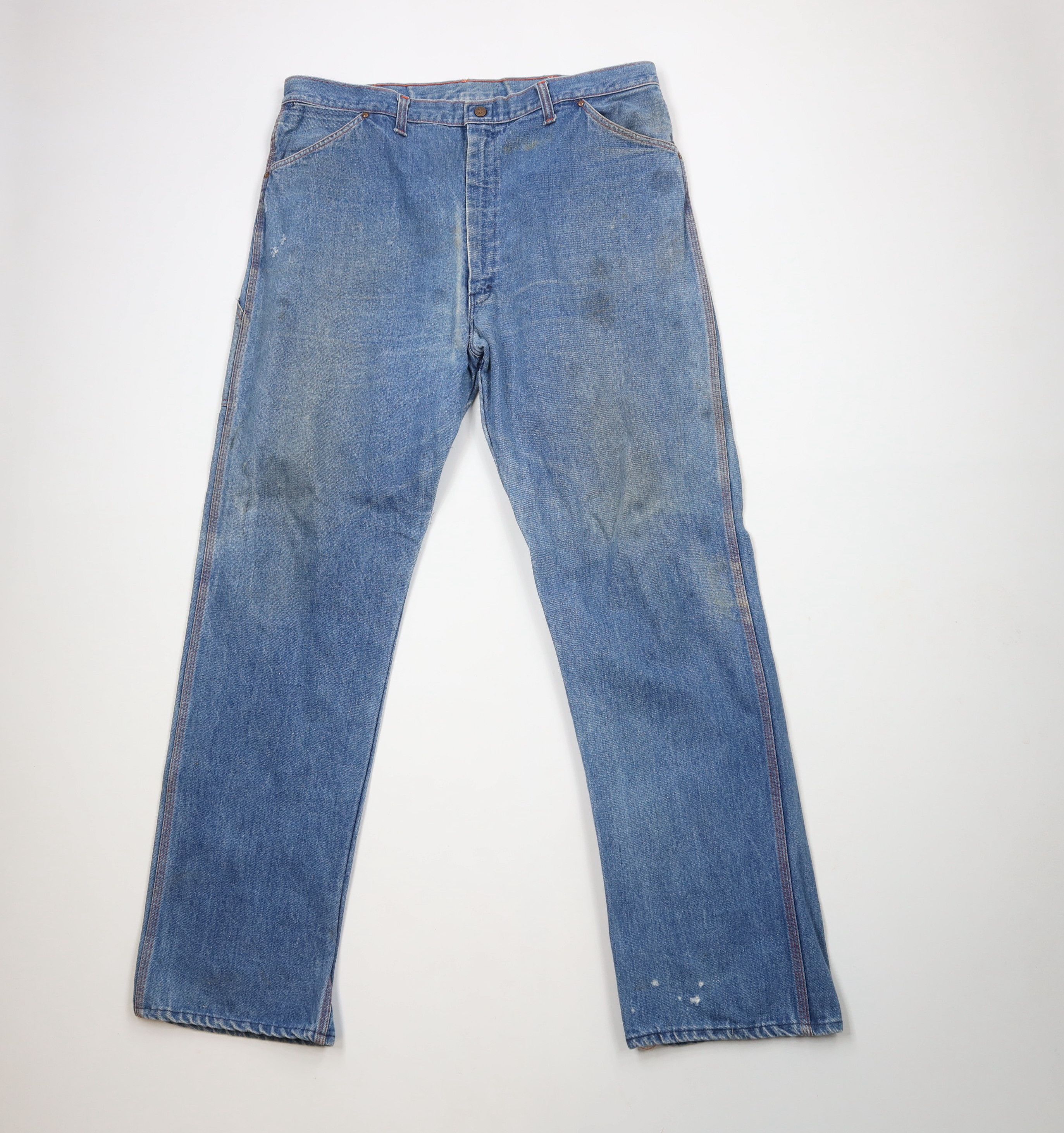 Vintage 70s Big Mac Wide Leg Dungaree Denim Jeans USA