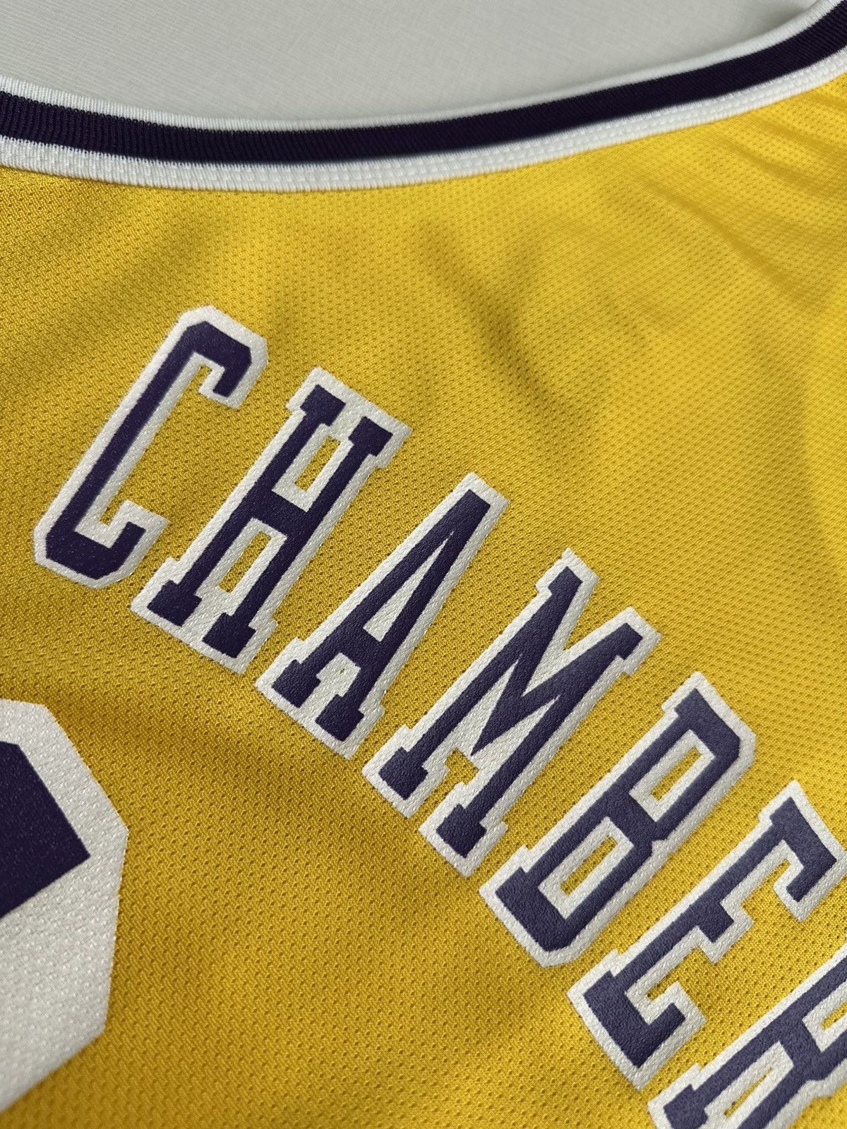 Champion × NBA × Vintage 90s Lakers Wilt Chamberlain Gold NBA Logo Champion Jersey Size US XL / EU 56 / 4 - 13 Thumbnail