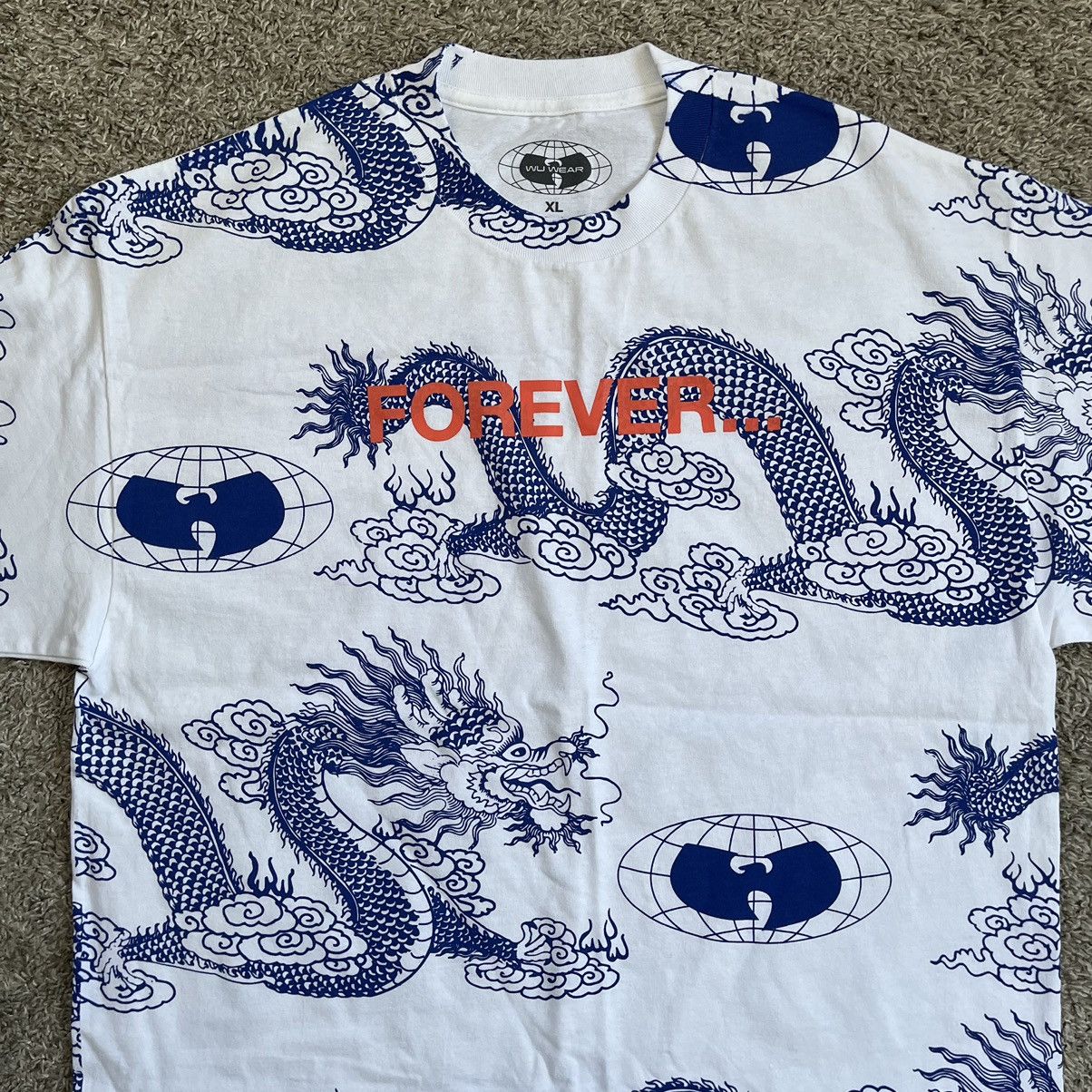 Wu-Tang Clan 🔴Wu-Wear Shirt Size XL Wu-Tang Dragons White Blue Rza Gza Size US XL / EU 56 / 4 - 2 Thumbnail