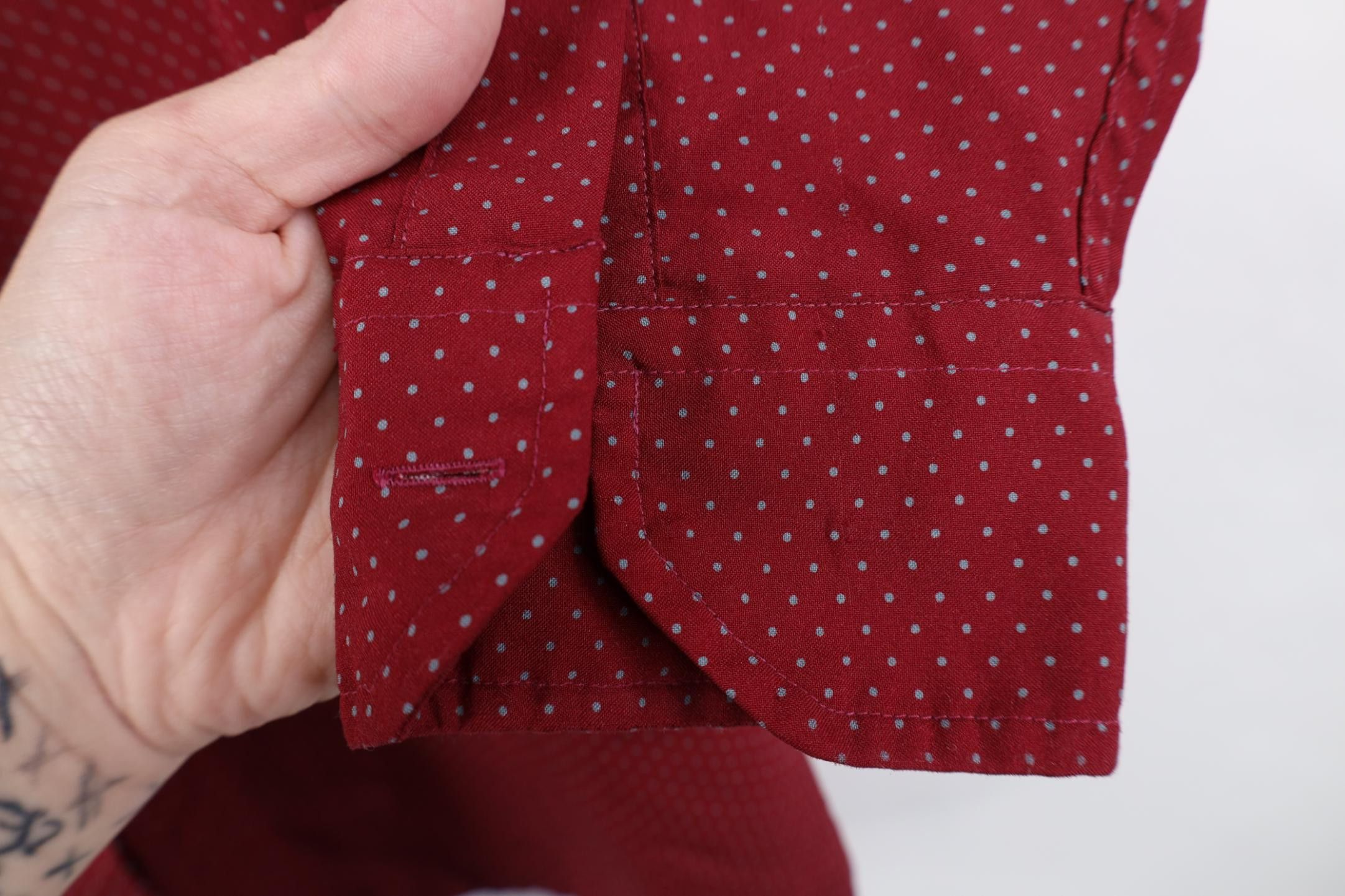 Givenchy Vintage 70s Givenchy Polka Dot Collared Button Shirt Red Size US S / EU 44-46 / 1 - 6 Thumbnail