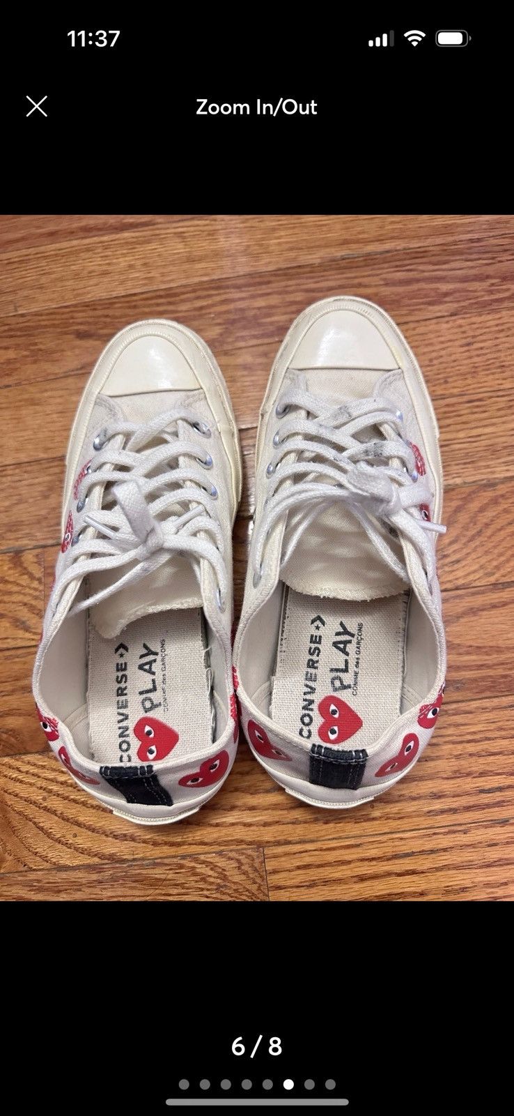 Comme des Garcons × Converse Comme Des Garçons Play converse chuck sneakers Size US 7 / IT 37 - 4 Thumbnail