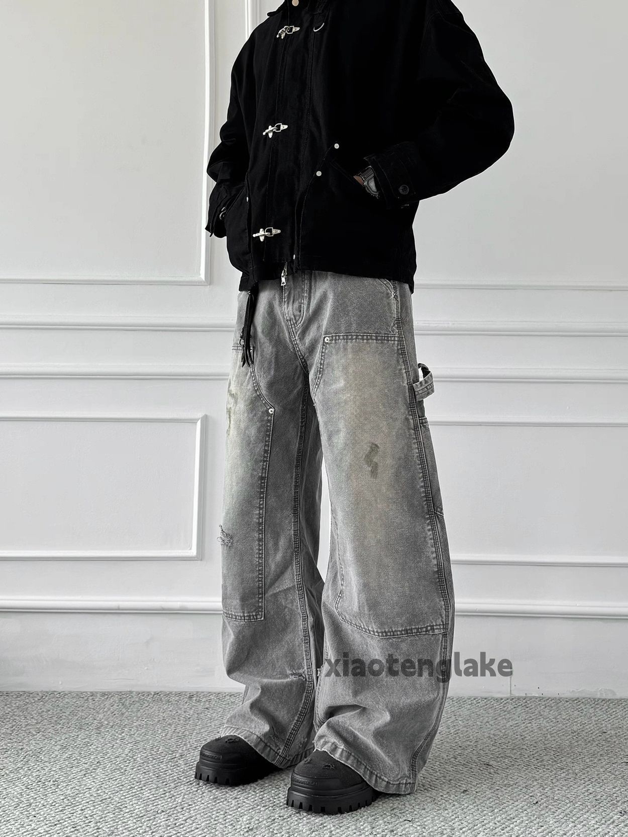 Jean xtl vintage washed faded loose baggy carpenter cargo jeans Size US 30 / EU 46 - 3 Thumbnail