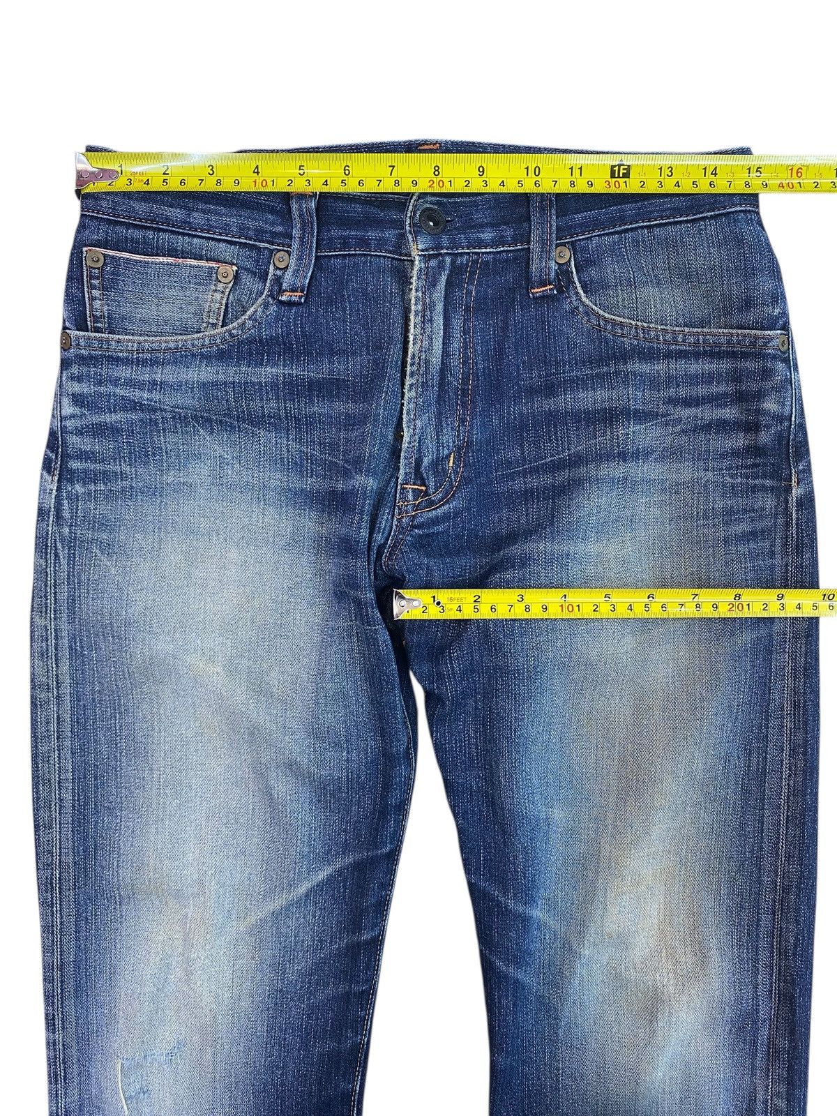 Japanese Brand Back Number Brand X Selvedge Faded Wash Style Loose Jeans Size US 30 / EU 46 - 5 Thumbnail