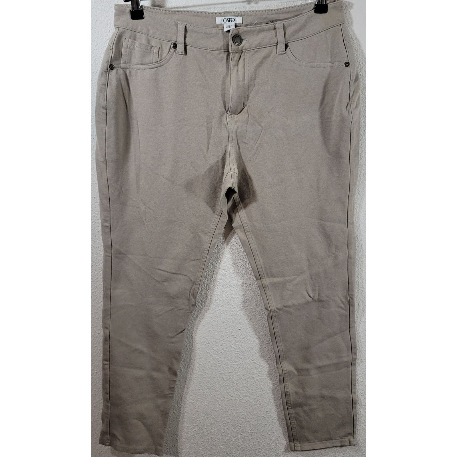 Other Cato Tan Faux Front Pockets Tapered Leg Jeggings 14 Stretch Size 36" / US 14 / IT 50 - 1 Thumbnail