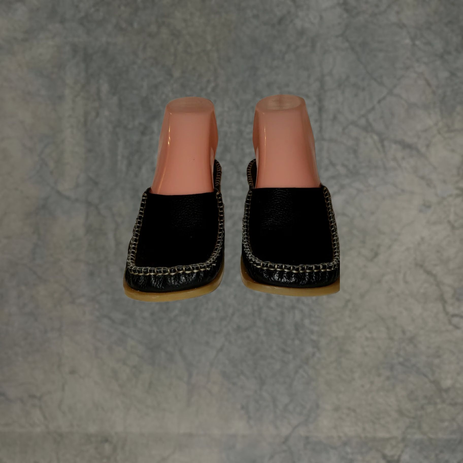 Vintage Soul Of Africa Narina Khulani US 7 M Black Leather Slide Moc Toe Women’s Shoes Size US 8 / IT 38 - 1 Thumbnail