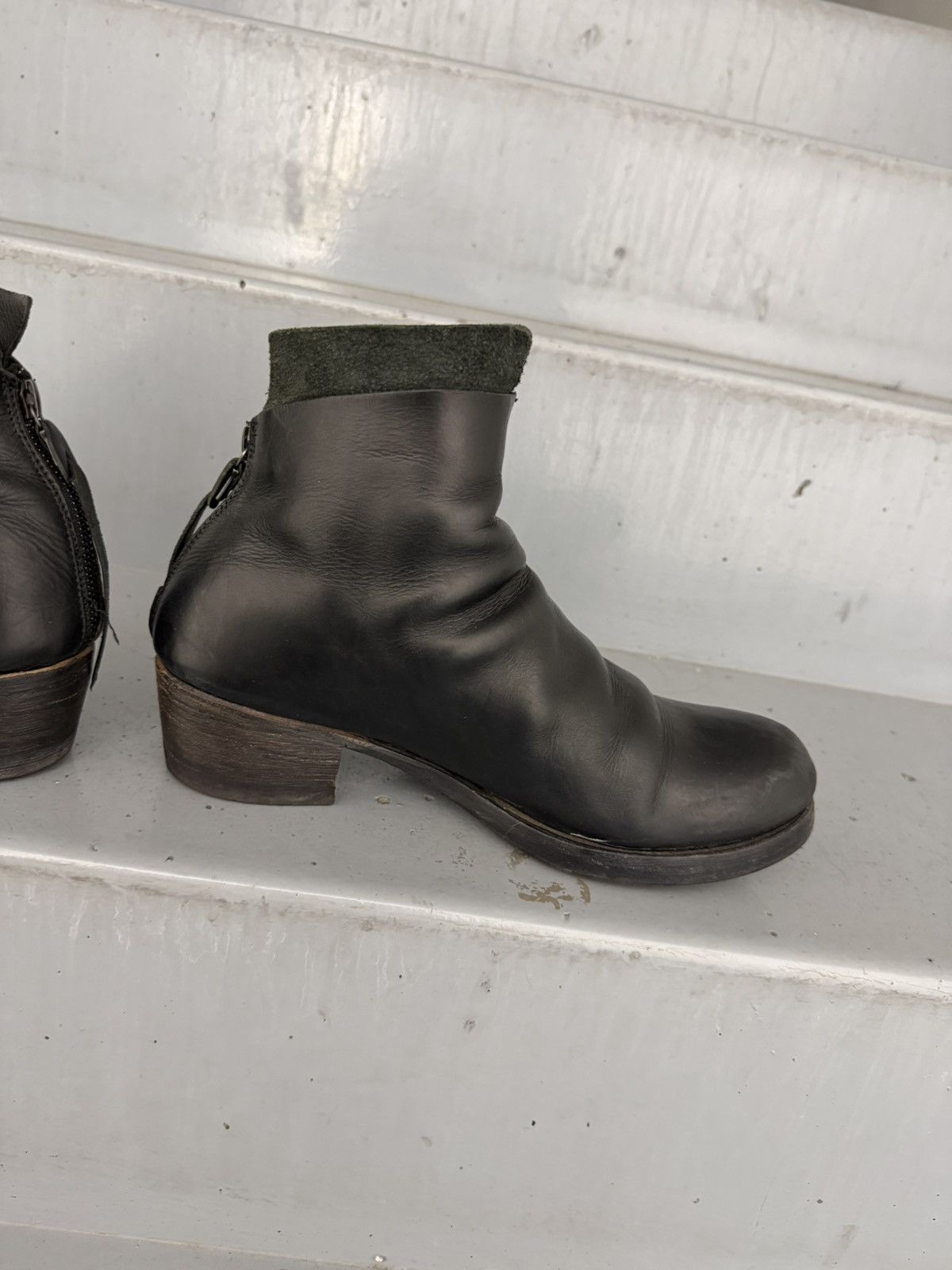 Ma+ M.A+Back Zipped Short Extra Horse Leather Boots Size US 7 / IT 37 - 7 Thumbnail